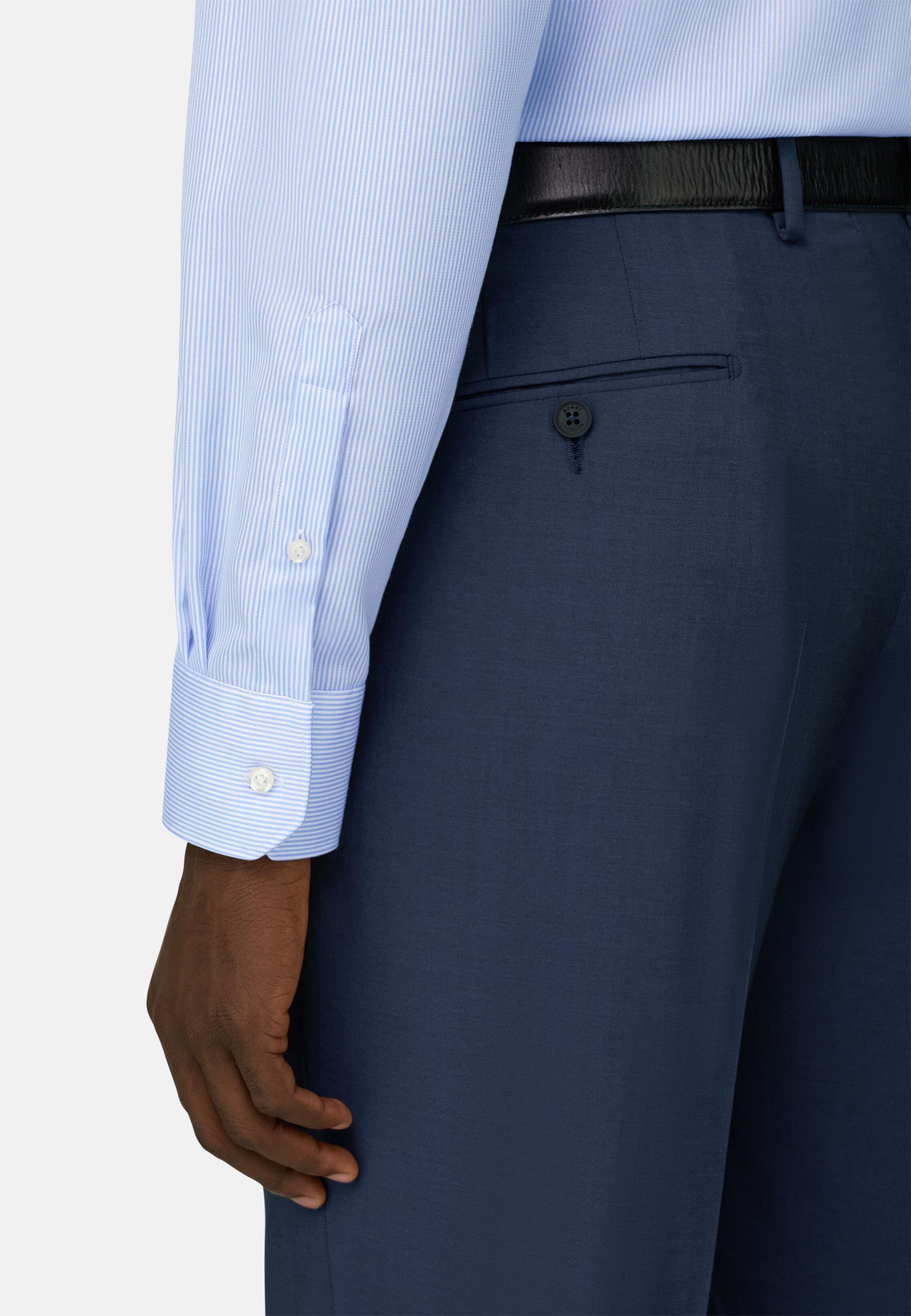 Slim Fit Striped Cotton Shirt Light Blue, Light Blue, large image number 2