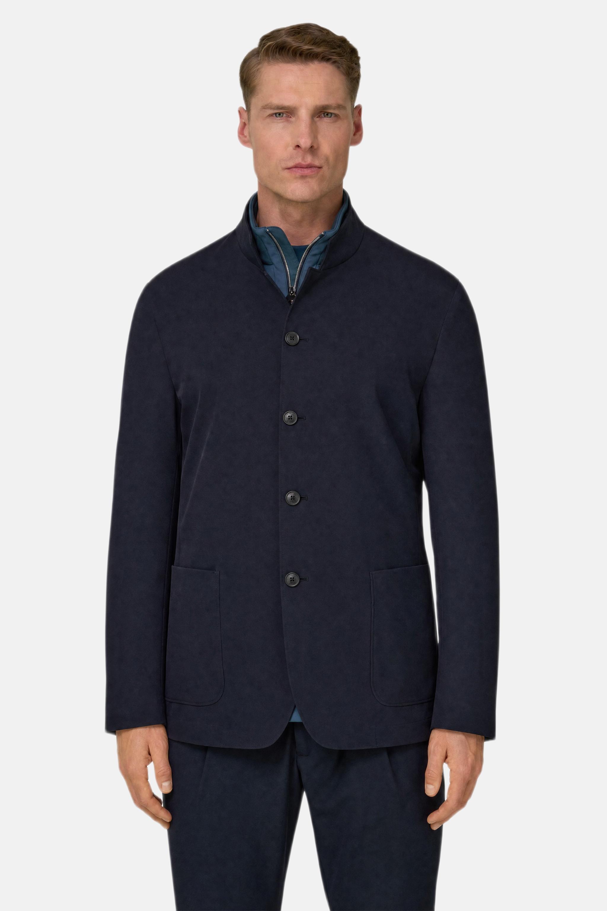 جاكيت نايلون مطاطي بي تك أزرق, Navy blue, medium