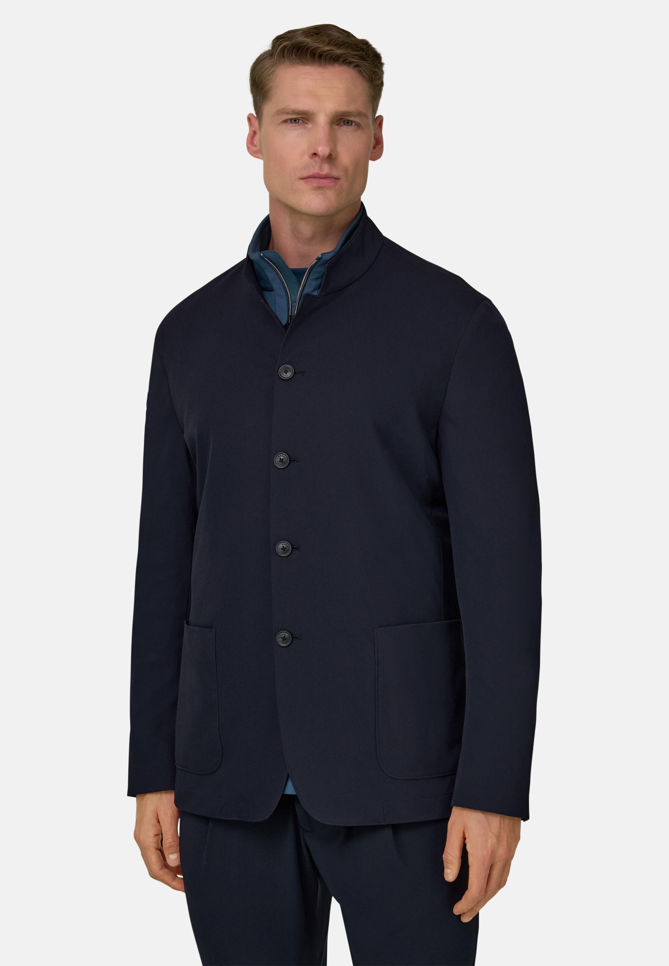 جاكيت نايلون مطاطي بي تك أزرق, Navy blue, medium