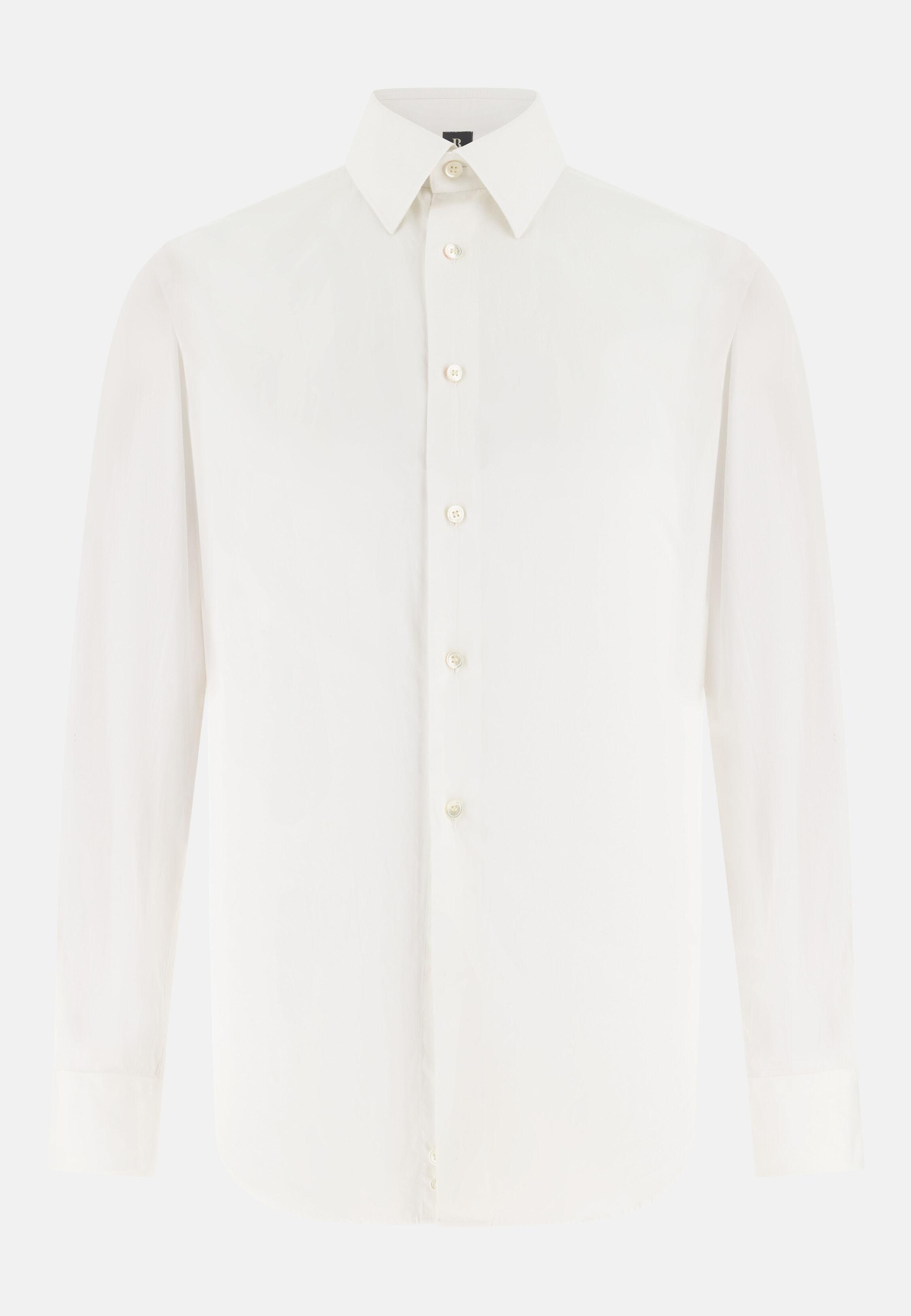 Whit Regular Fit Cotton Poplin Shirt, 3901_WHIT, large image number 4