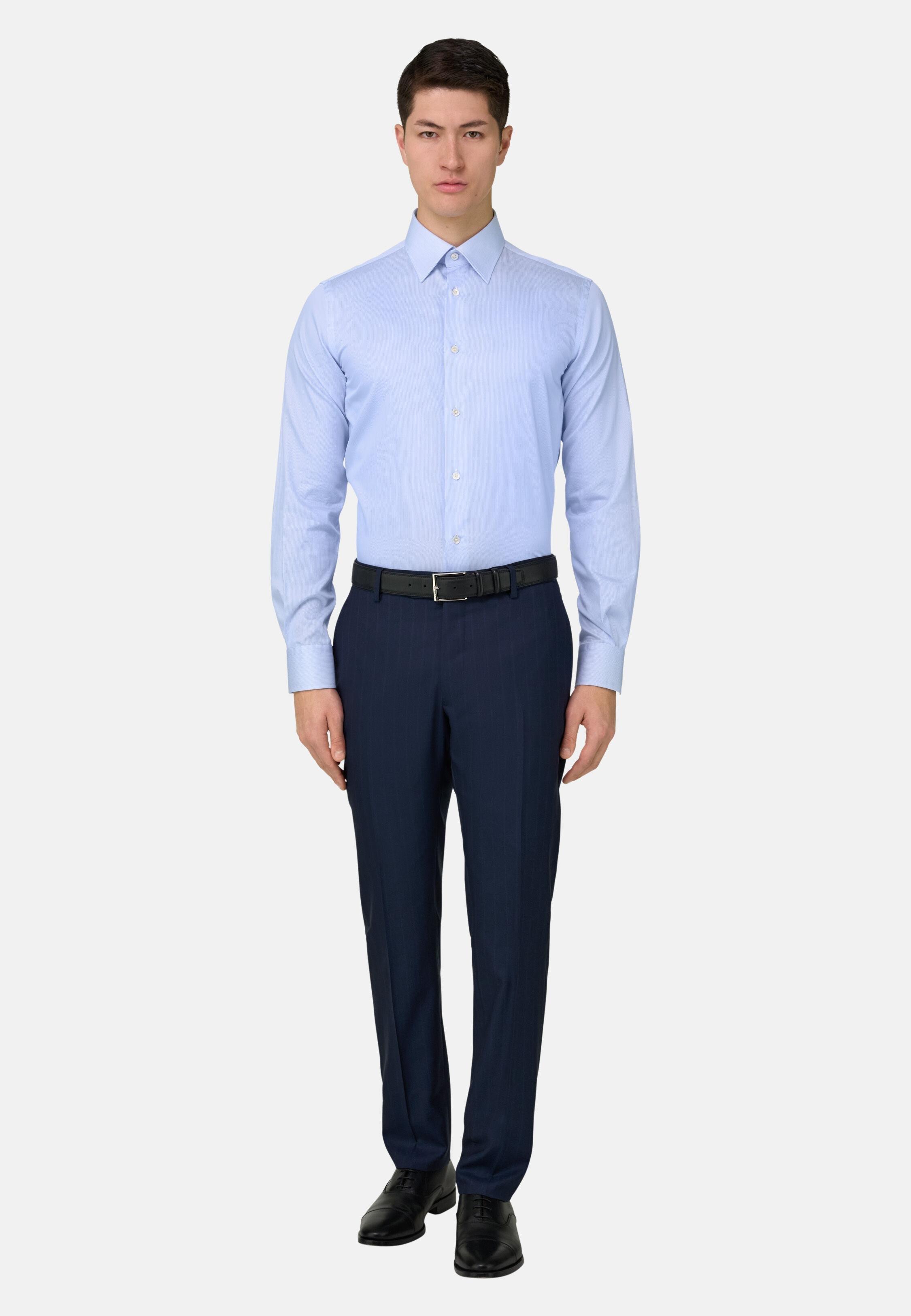 Shirt in Regular Fit Cotton Twill, Light Blue, Light Blue, large image number 1