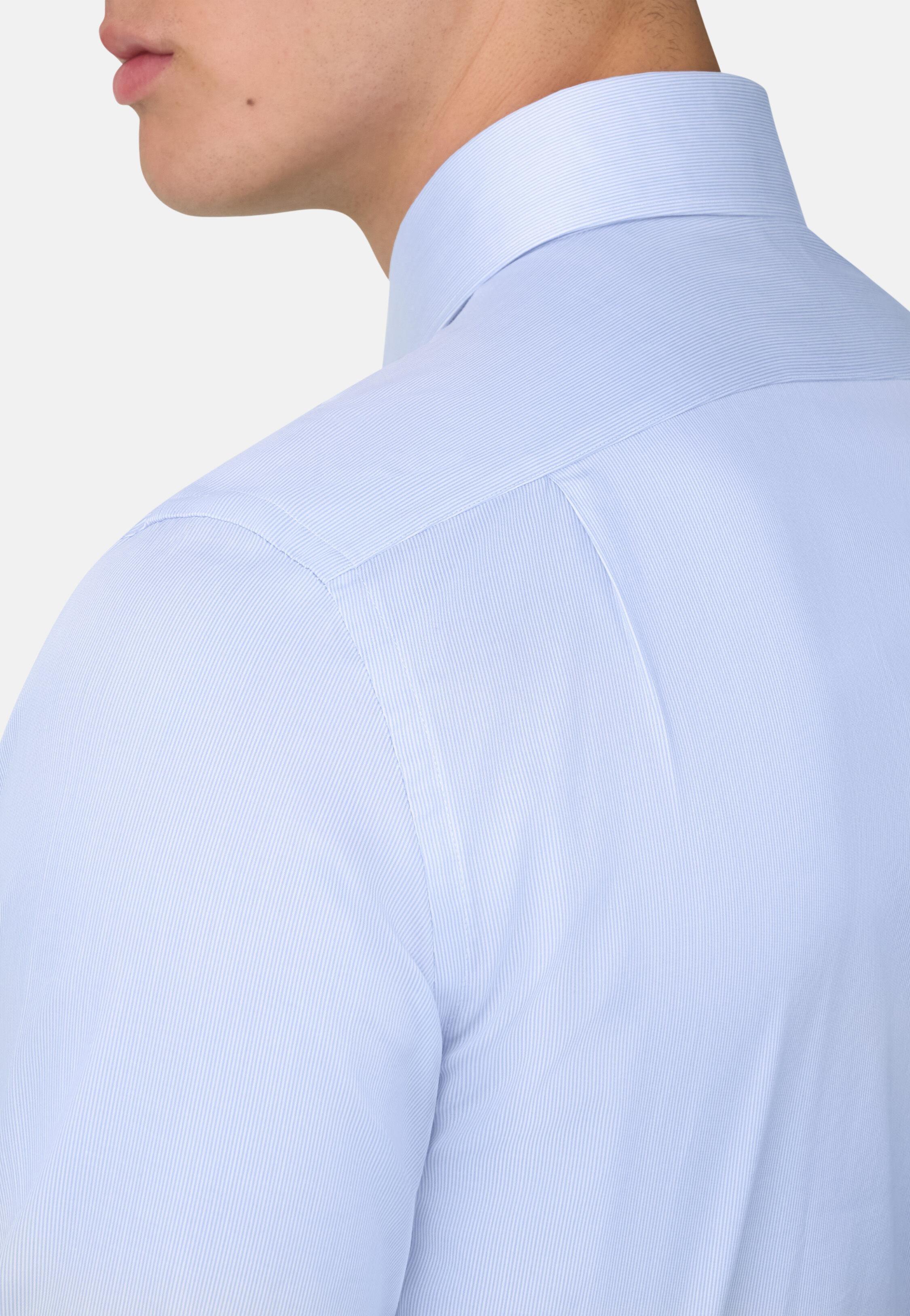 Blue Regular Fit Cotton Twill Shirt, 3901_LTBL, medium