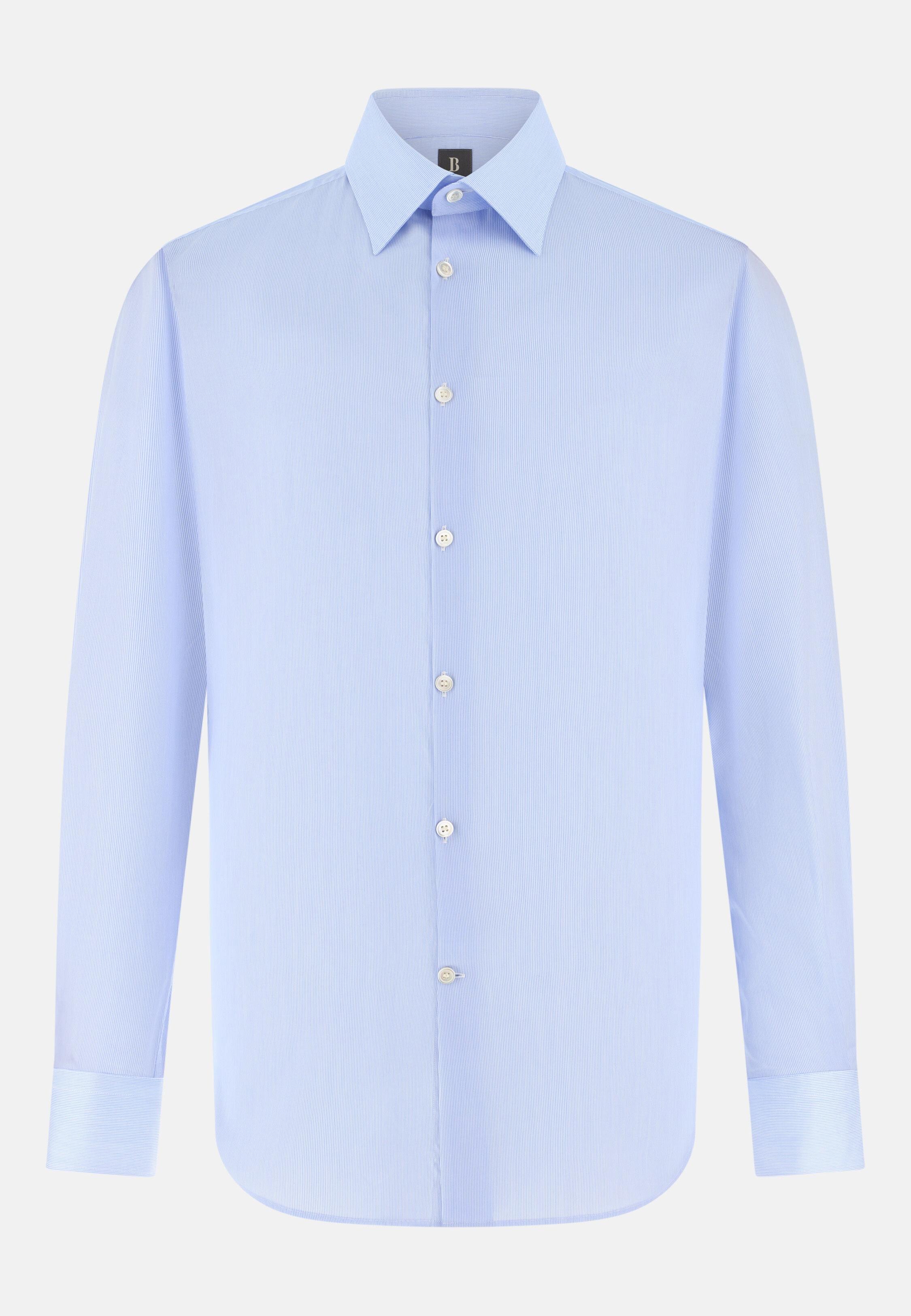 Blue Regular Fit Cotton Twill Shirt, 3901_LTBL, large image number 4