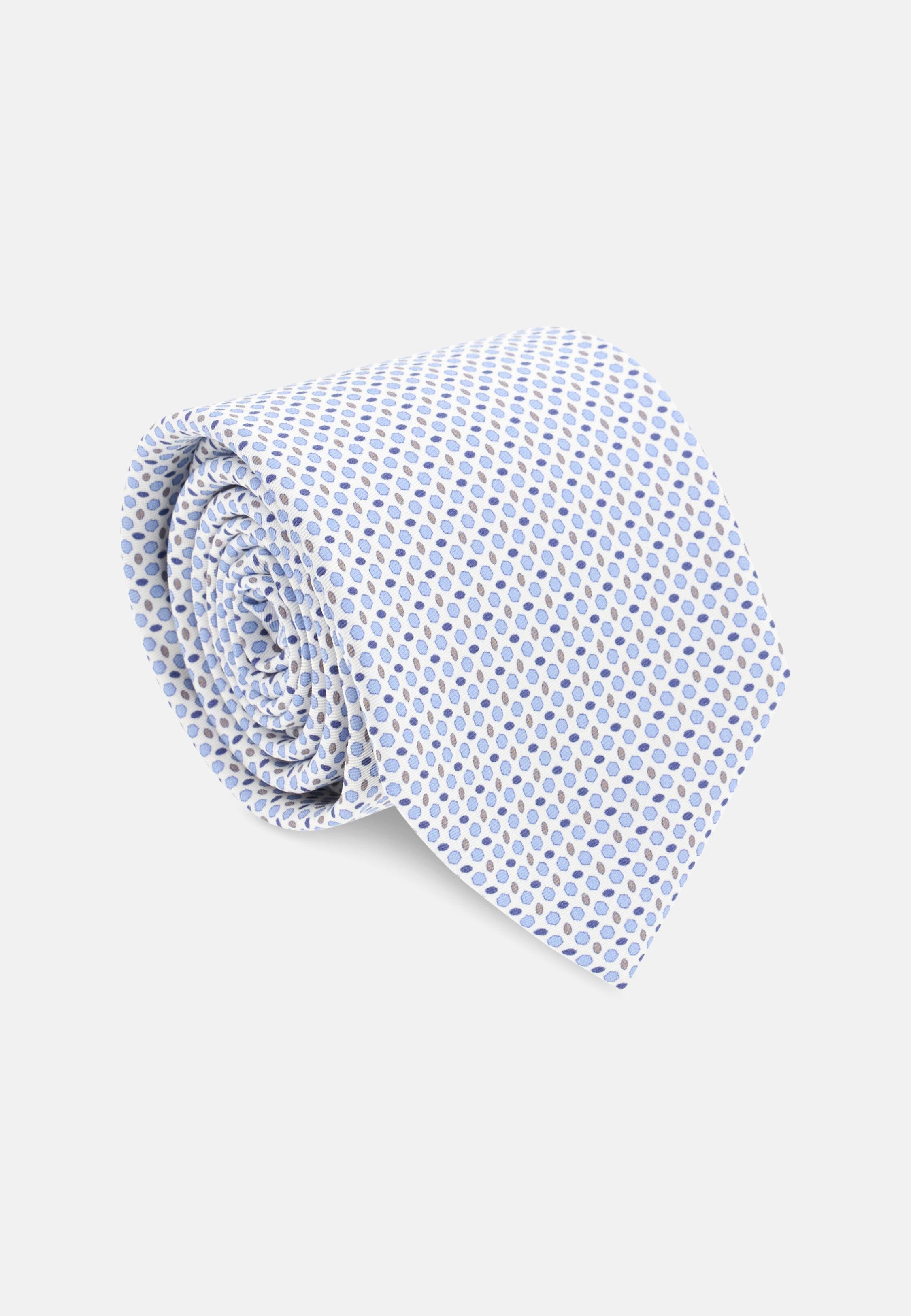 Geometric Patterned Silk Tie Cream, 3901_OFWH, medium
