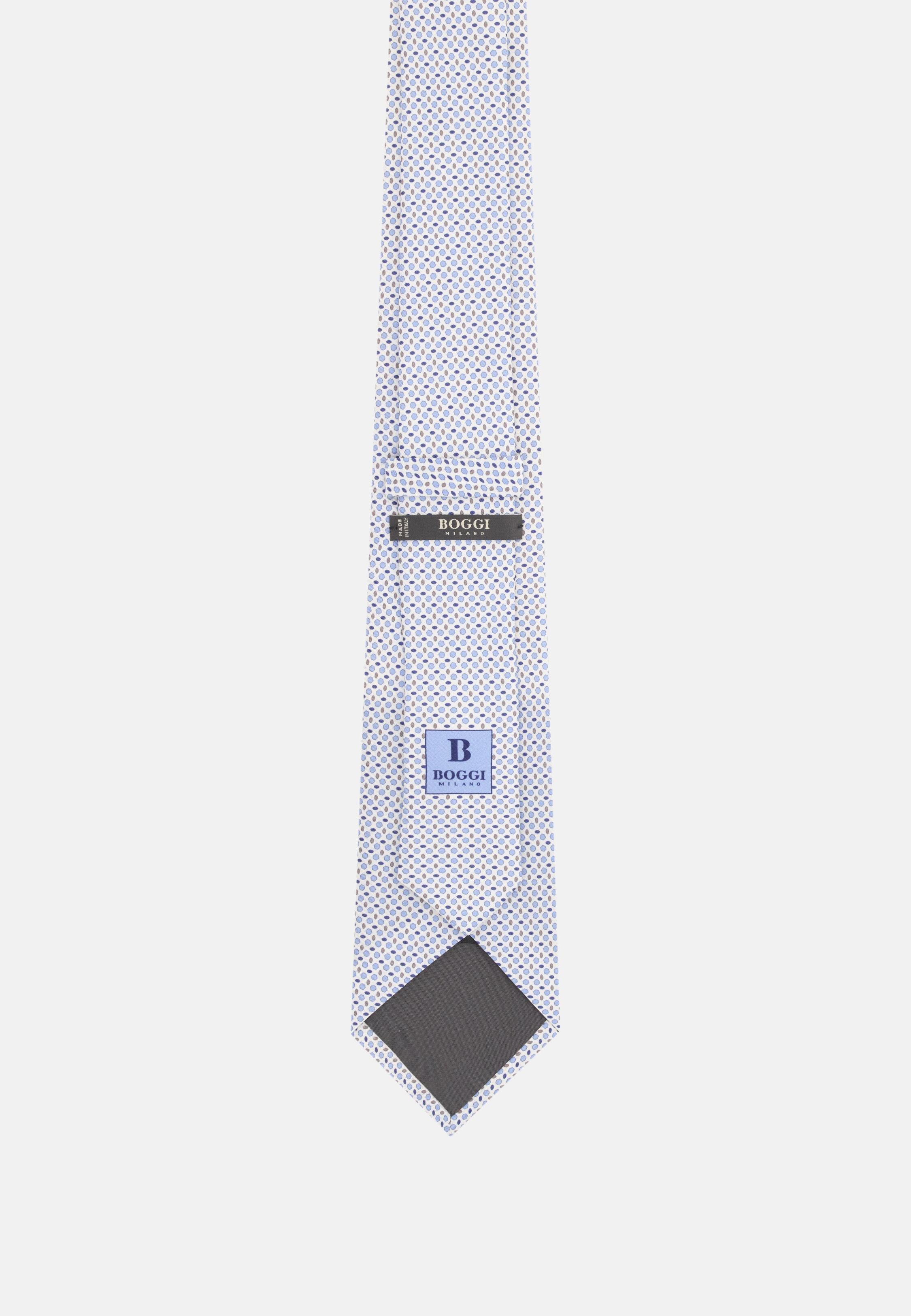 Geometric Patterned Silk Tie Cream, 3901_OFWH, medium