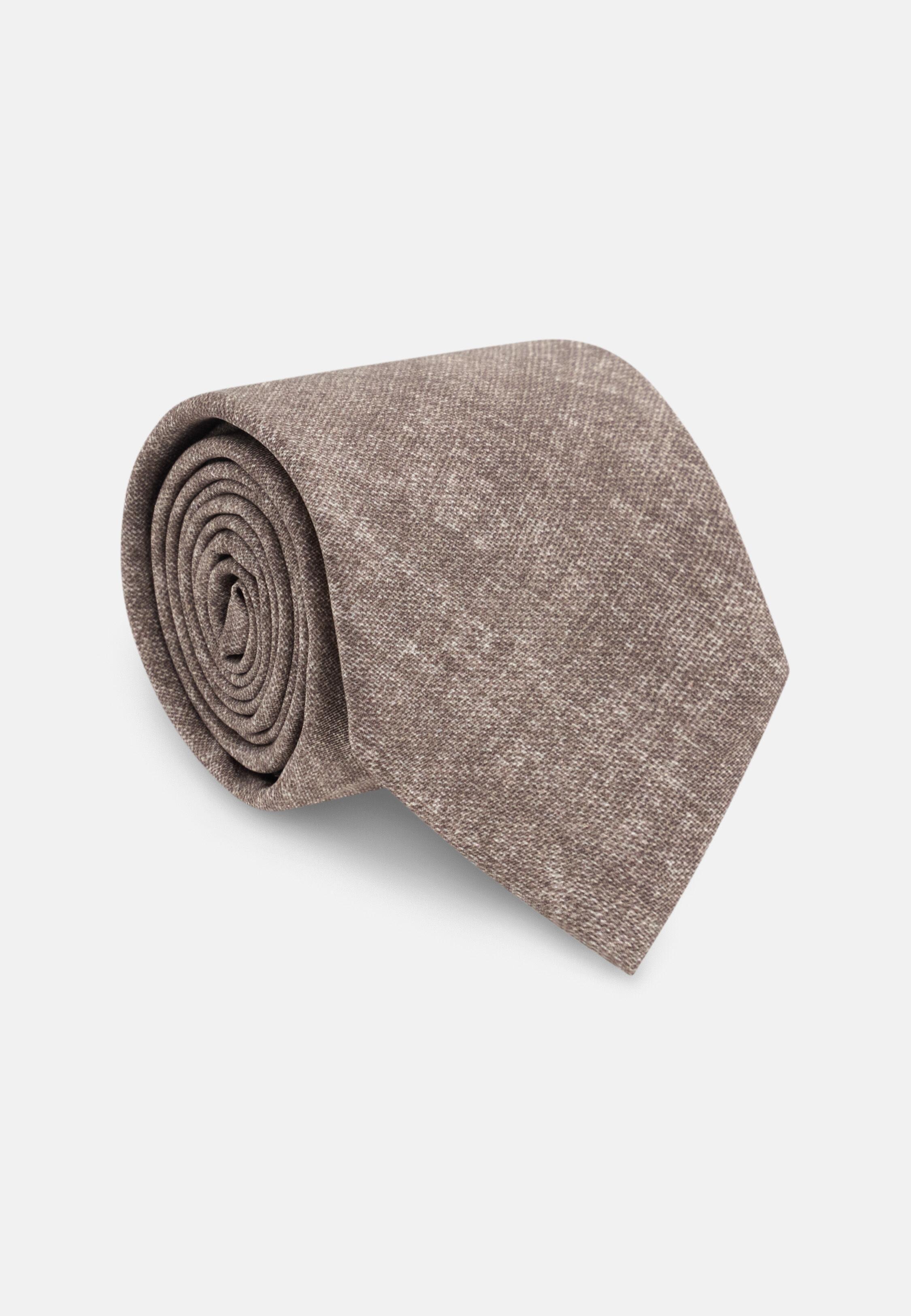 M&eacute;lange Effect Silk Tie Taupe, Taupe, large