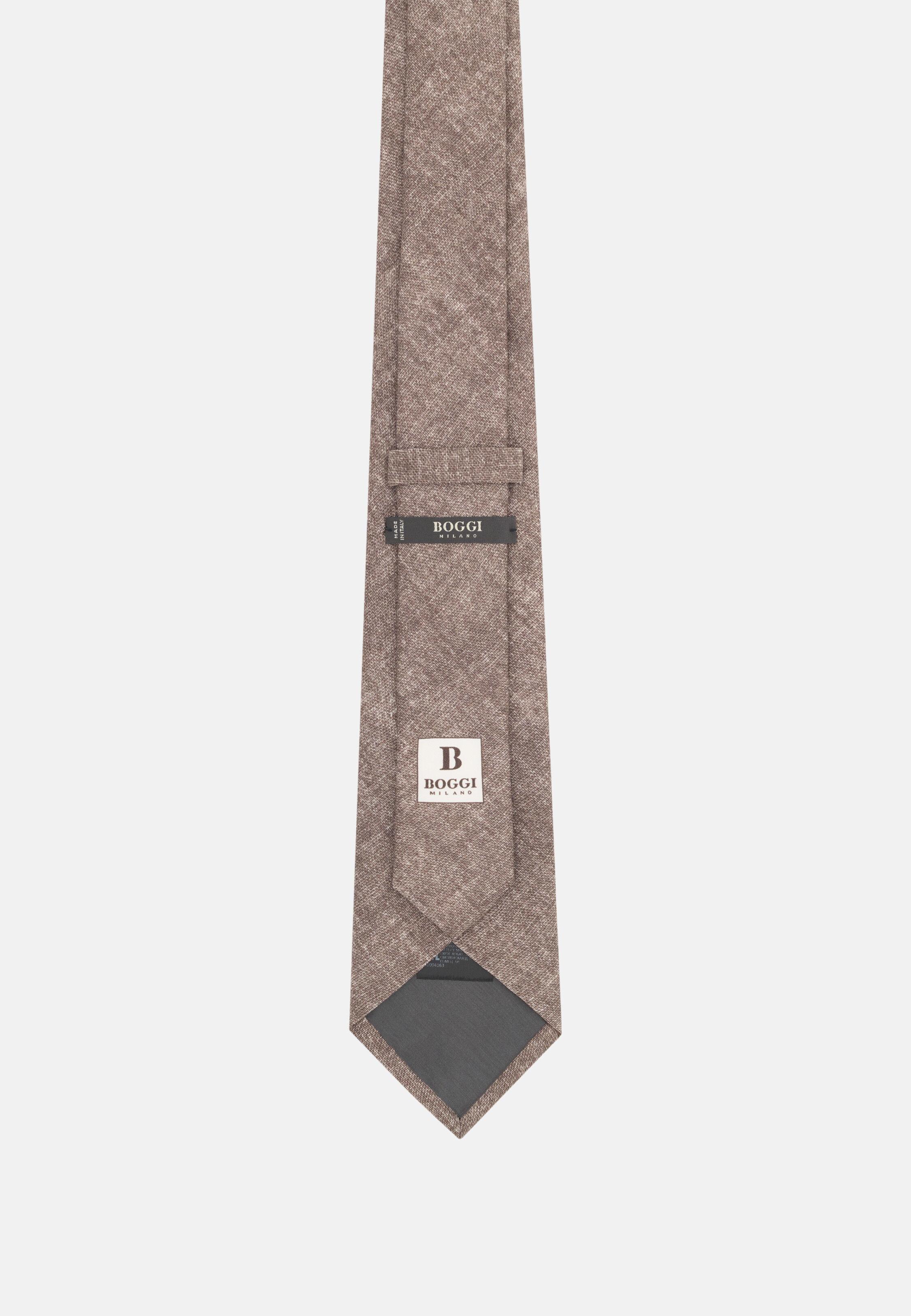 M&eacute;lange Effect Silk Tie, Taupe, Taupe, medium