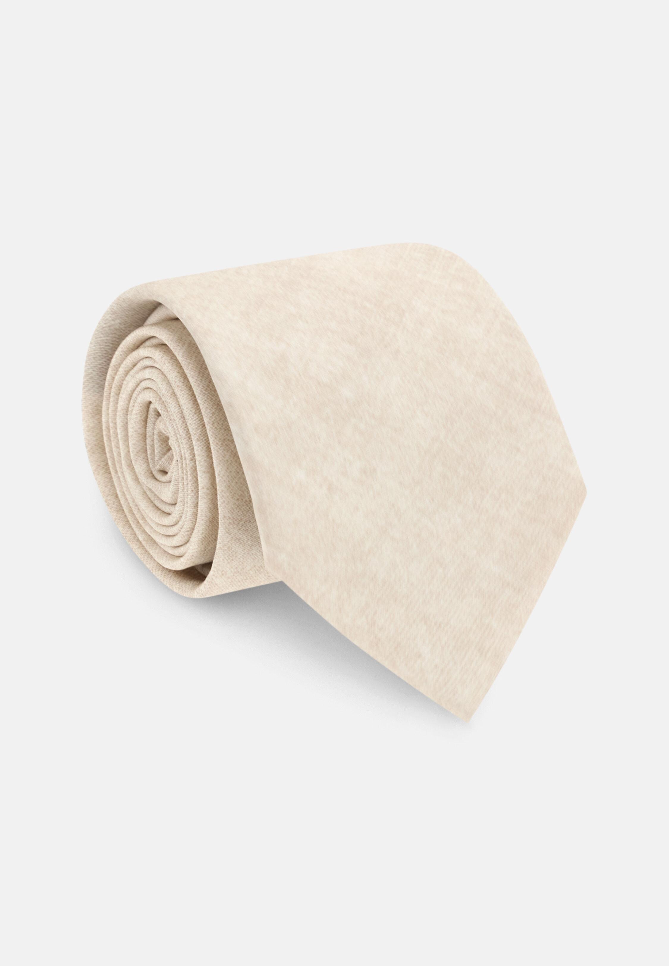 BOGGI Milano Mélange Effect Silk Tie — Crema