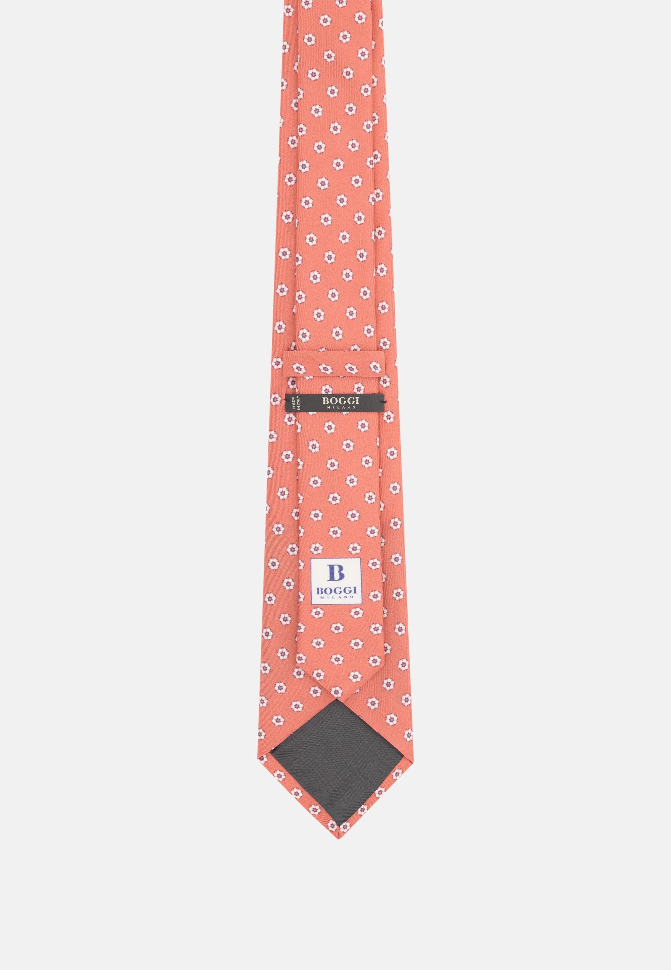 Floral Silk Tie Orange, 3901_MDOR, large image number 0