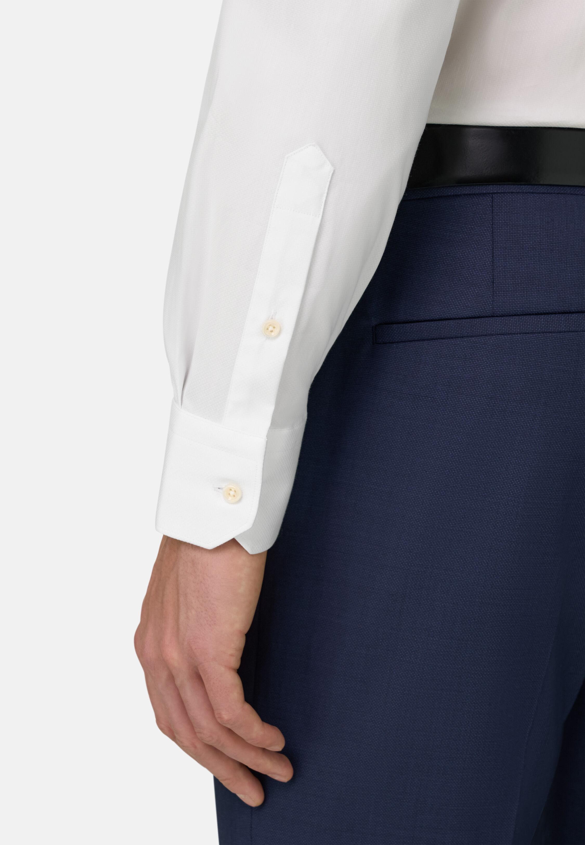 Slim Fit Stretch Cotton And Nylon Shirt White, 3901_WHIT, large image number 2