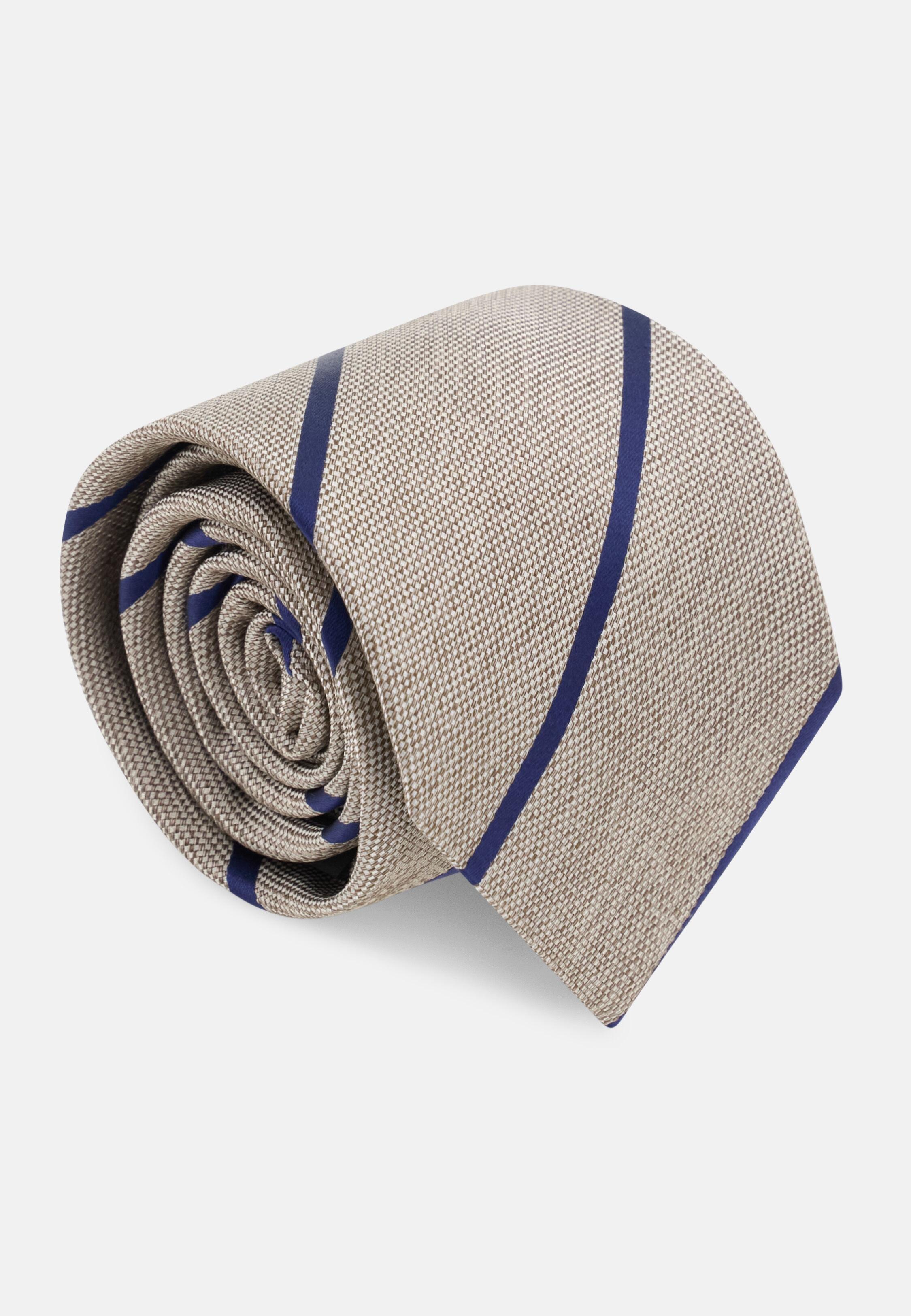 Regimental Design Silk Tie Hazelnut, Hazelnut, large image number 0