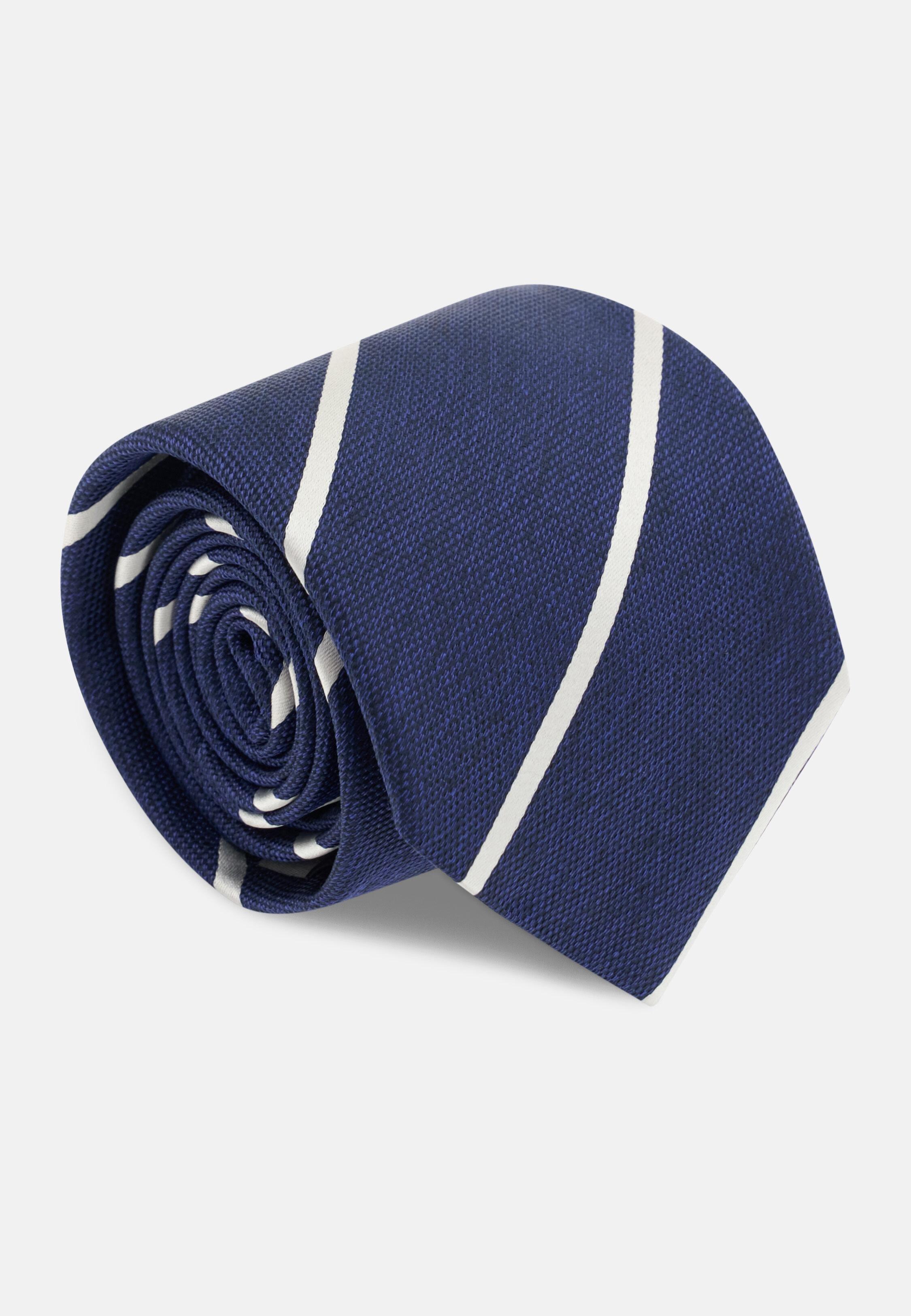 Regimental Design Silk Tie Navy blue, Navy blue, large image number 0