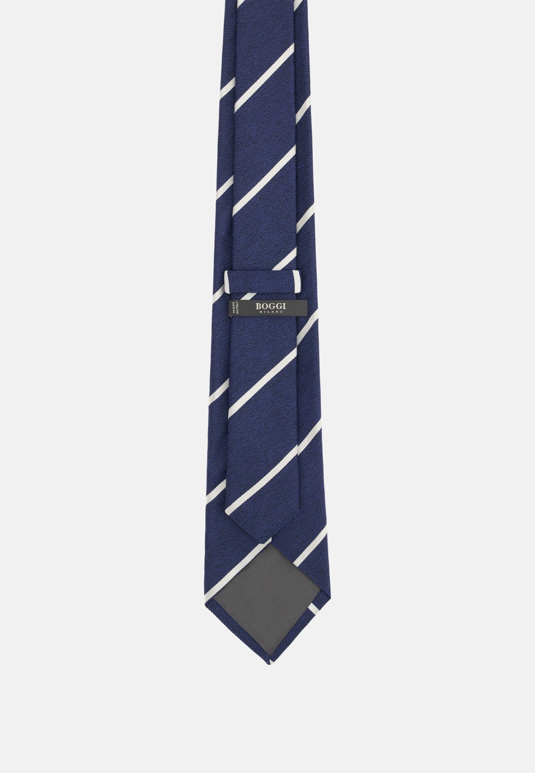 Regimental Design Silk Tie Navy blue, Navy blue, large image number 1