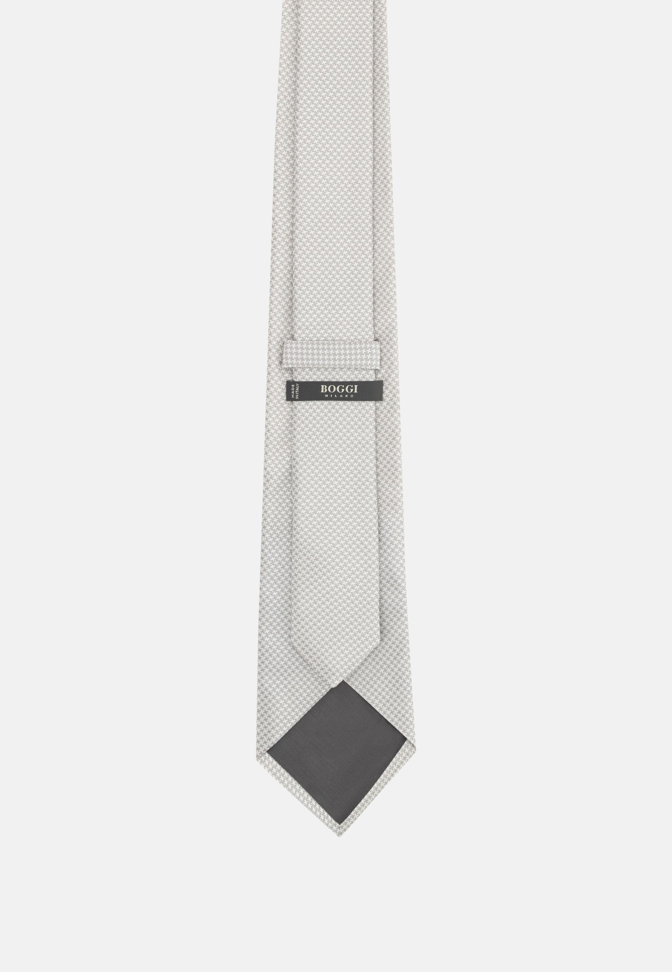 Houndstooth Silk Formal Tie Silver, 3901_SLVR, large image number 1