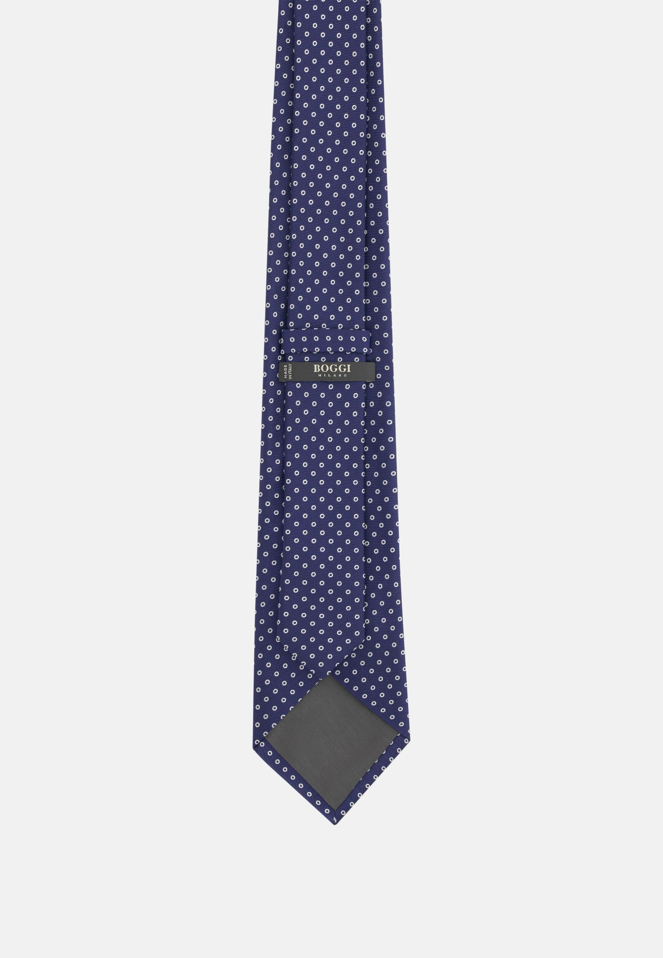 Polka Dot Silk Tie Navy blue, Navy blue, large image number 1
