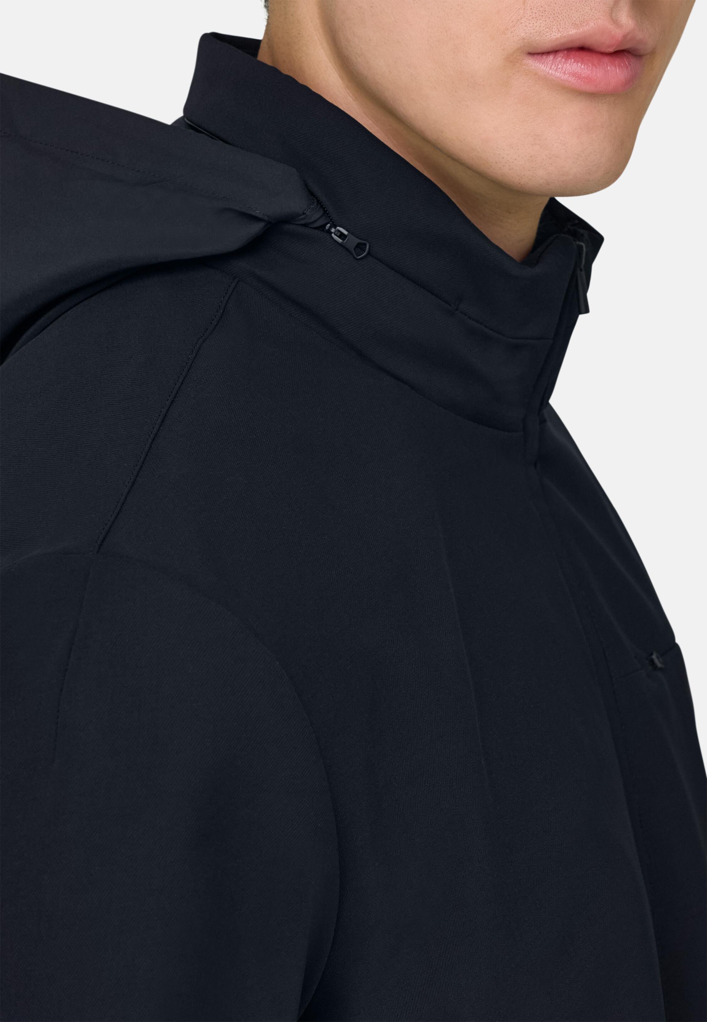 جاكيت بومبر من قماش تقني أزرق, Navy blue, medium