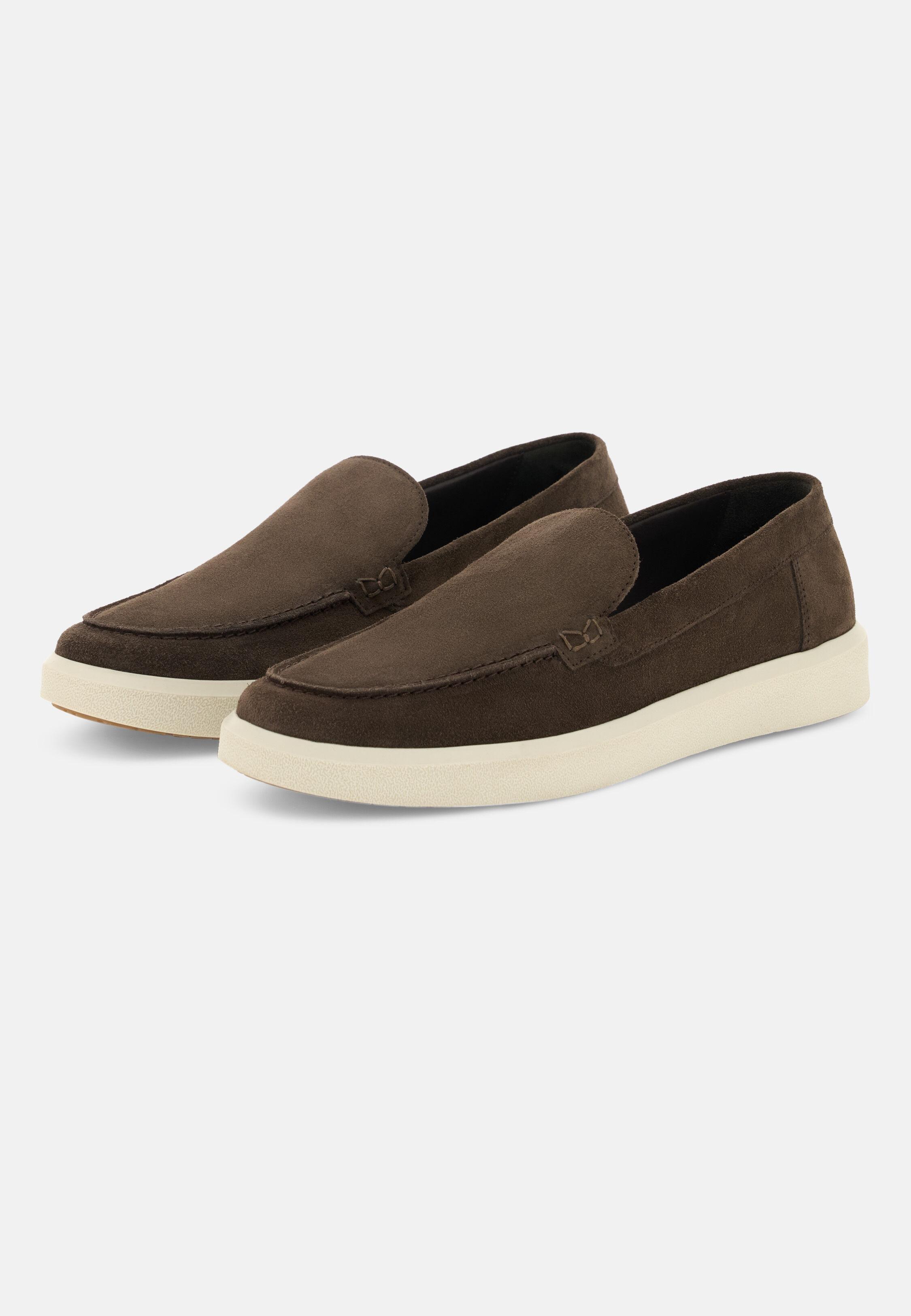 Stratus Loafers in Suede Leather Dark brown, 3901_DKBR, medium