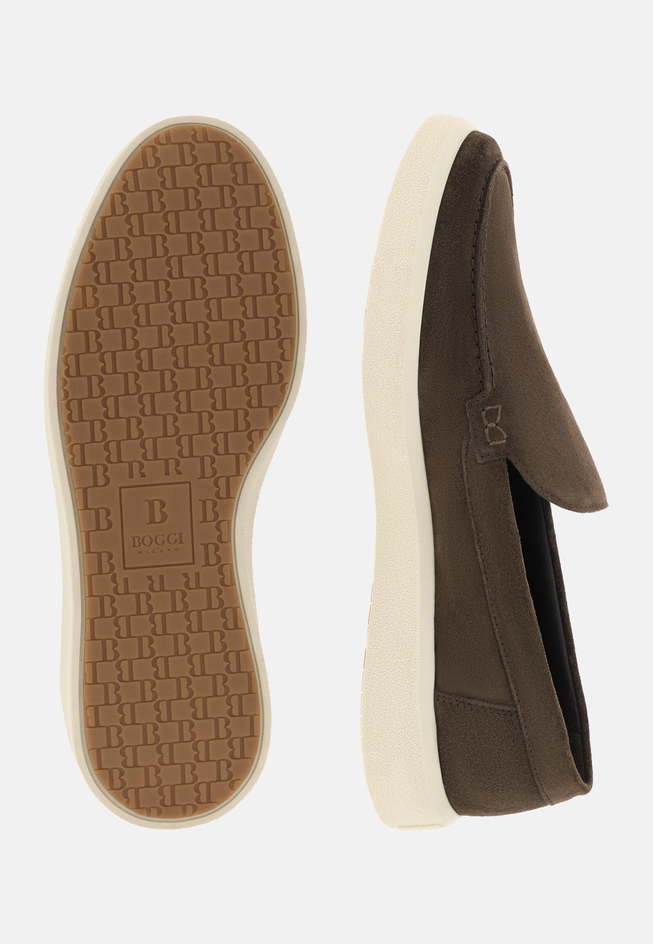 Stratus Loafers In Suede Leather Brown, 3901_DKBR, large image number 2