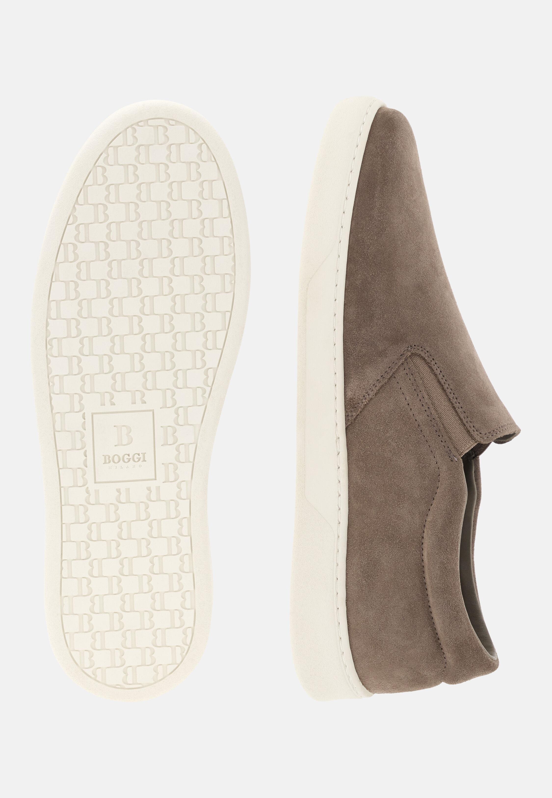 Heirtage Slip-Ons in Suede Leather Taupe, 3901_TAUP, medium