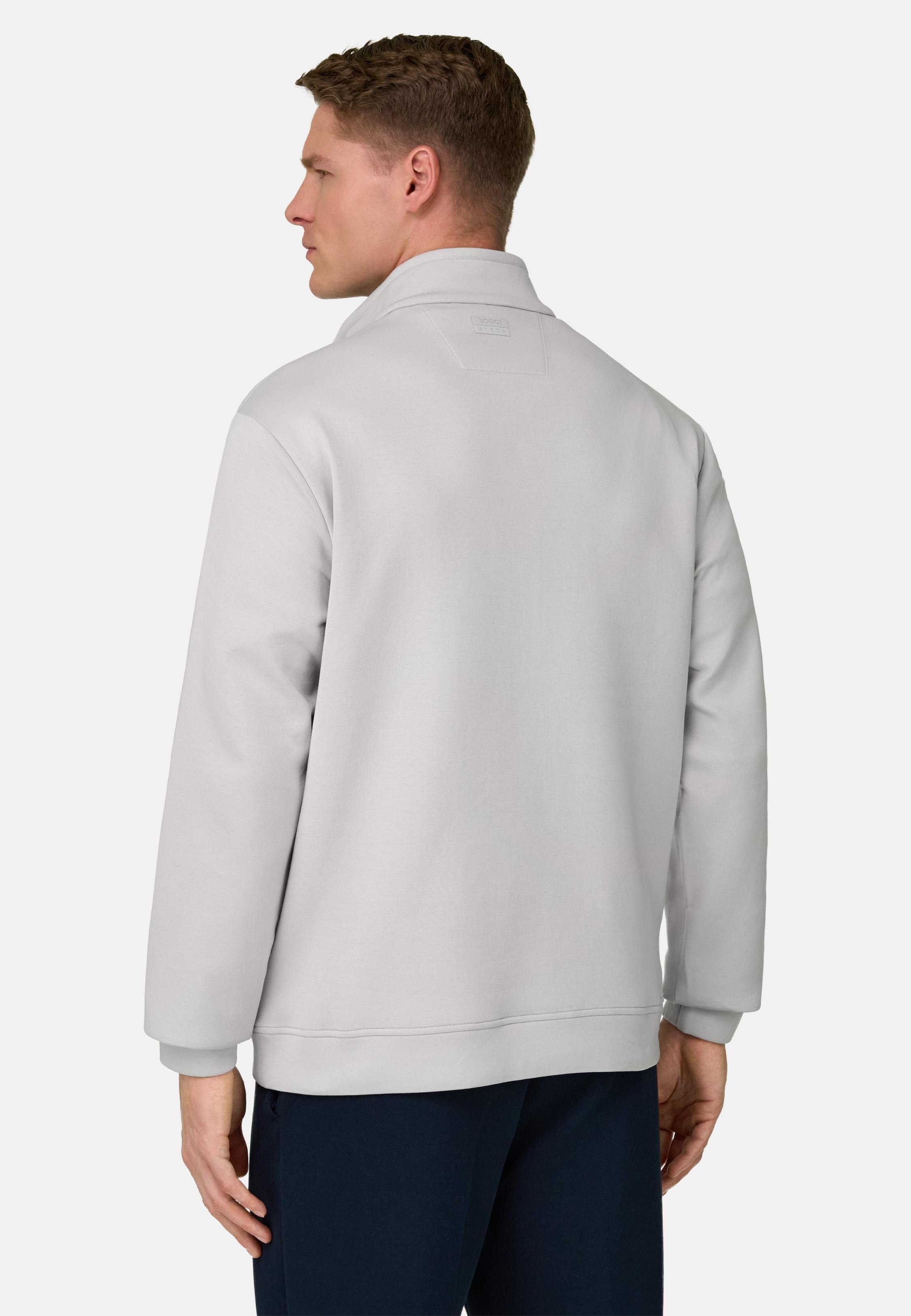 Half Zip Sweatshirt In Lightweight Scuba White, Ice, large image number 1