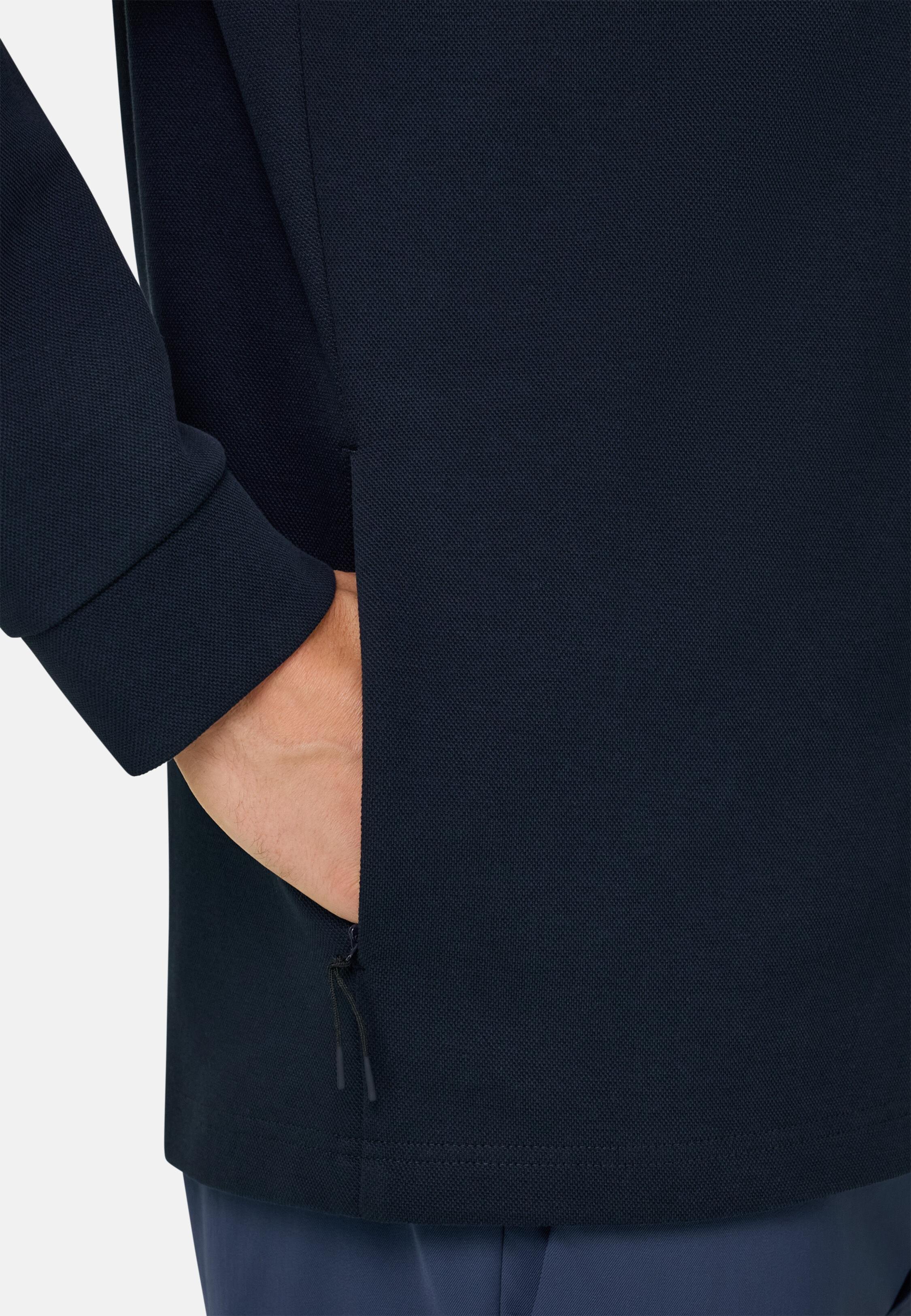 سويت شيرت بسحاب كامل سكوبا بيكيه بخليط قطن خفيف أزرق, 3901_NAVY, large image number 2