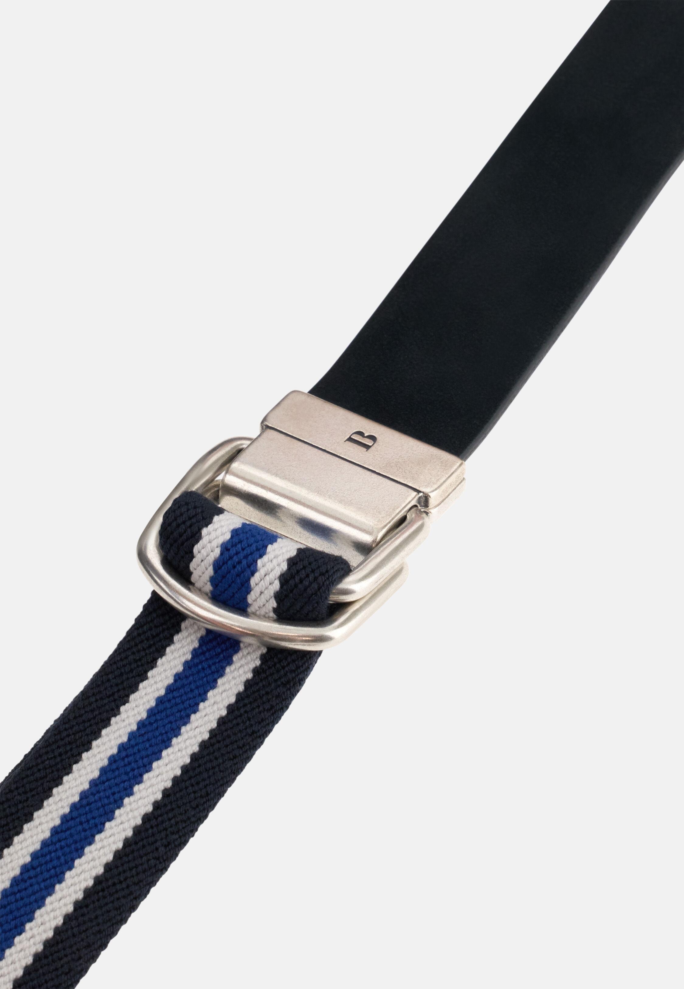 Leather Belt With Stretch Band Navy, 3901_NAVY, medium