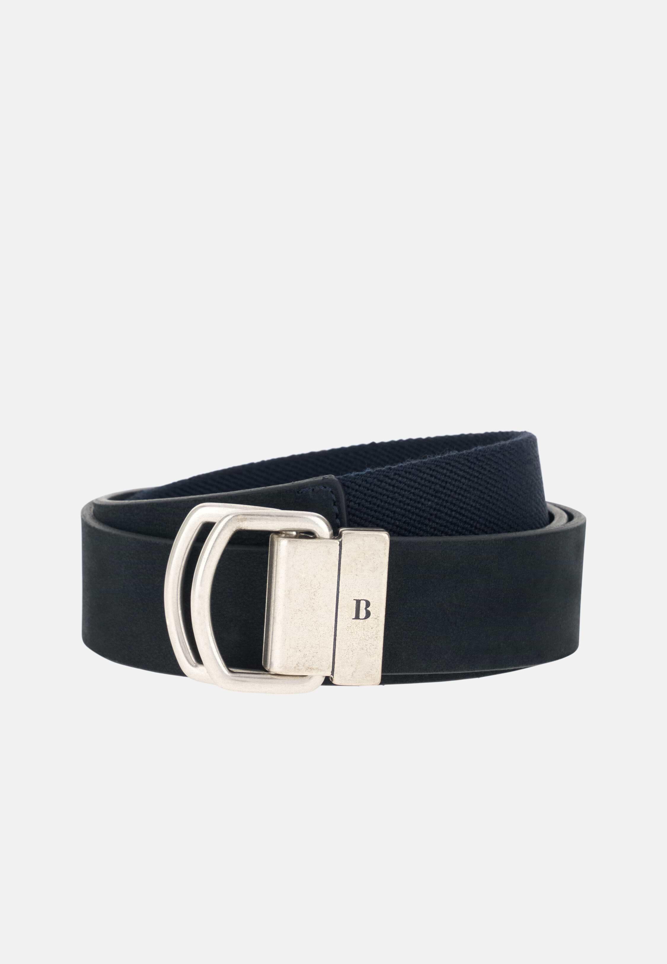 حزام جلدي مع شريط مطاطي كحلي, Navy blue, large image number 5