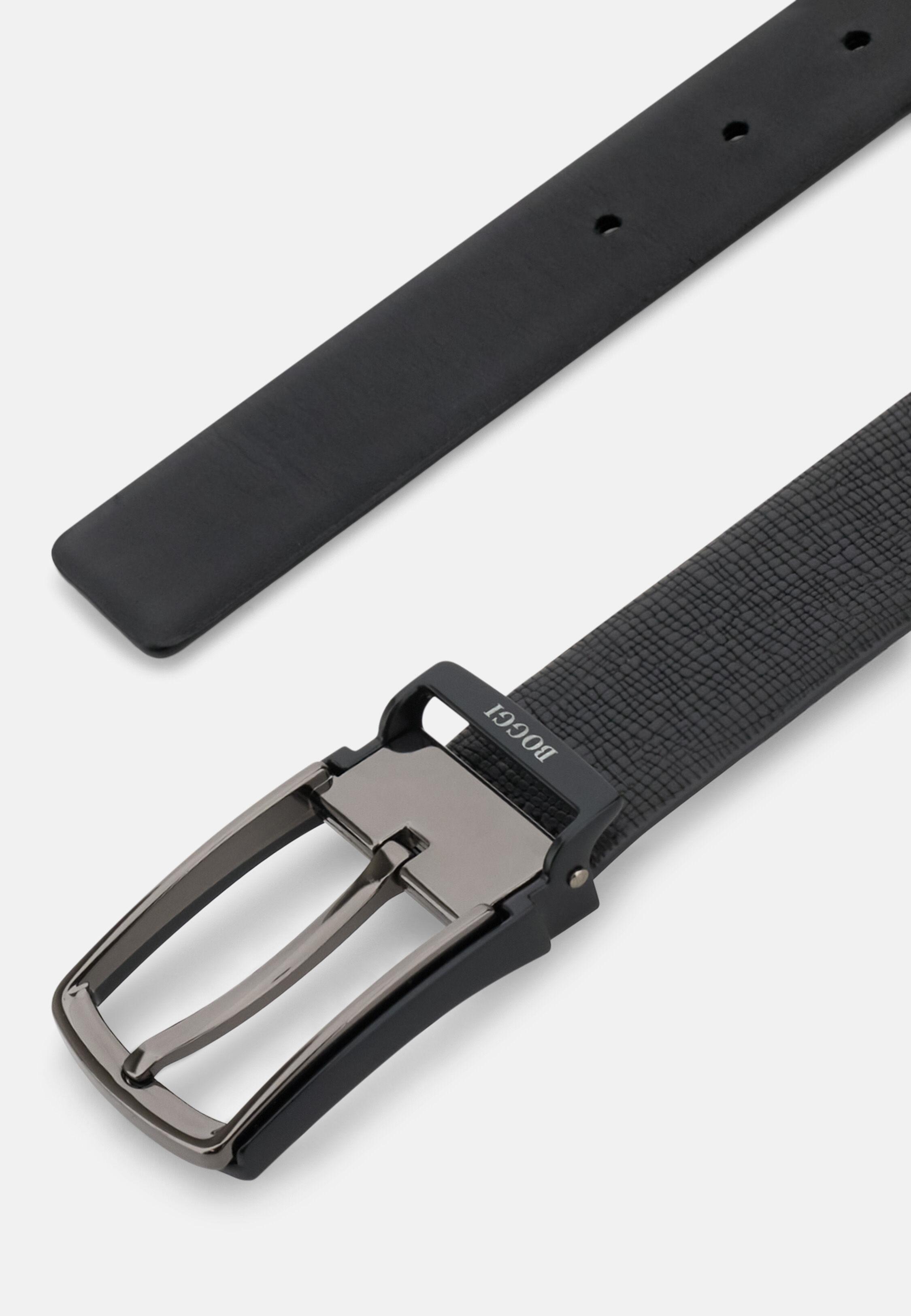 Reversible Leather Belt Black, Black, medium