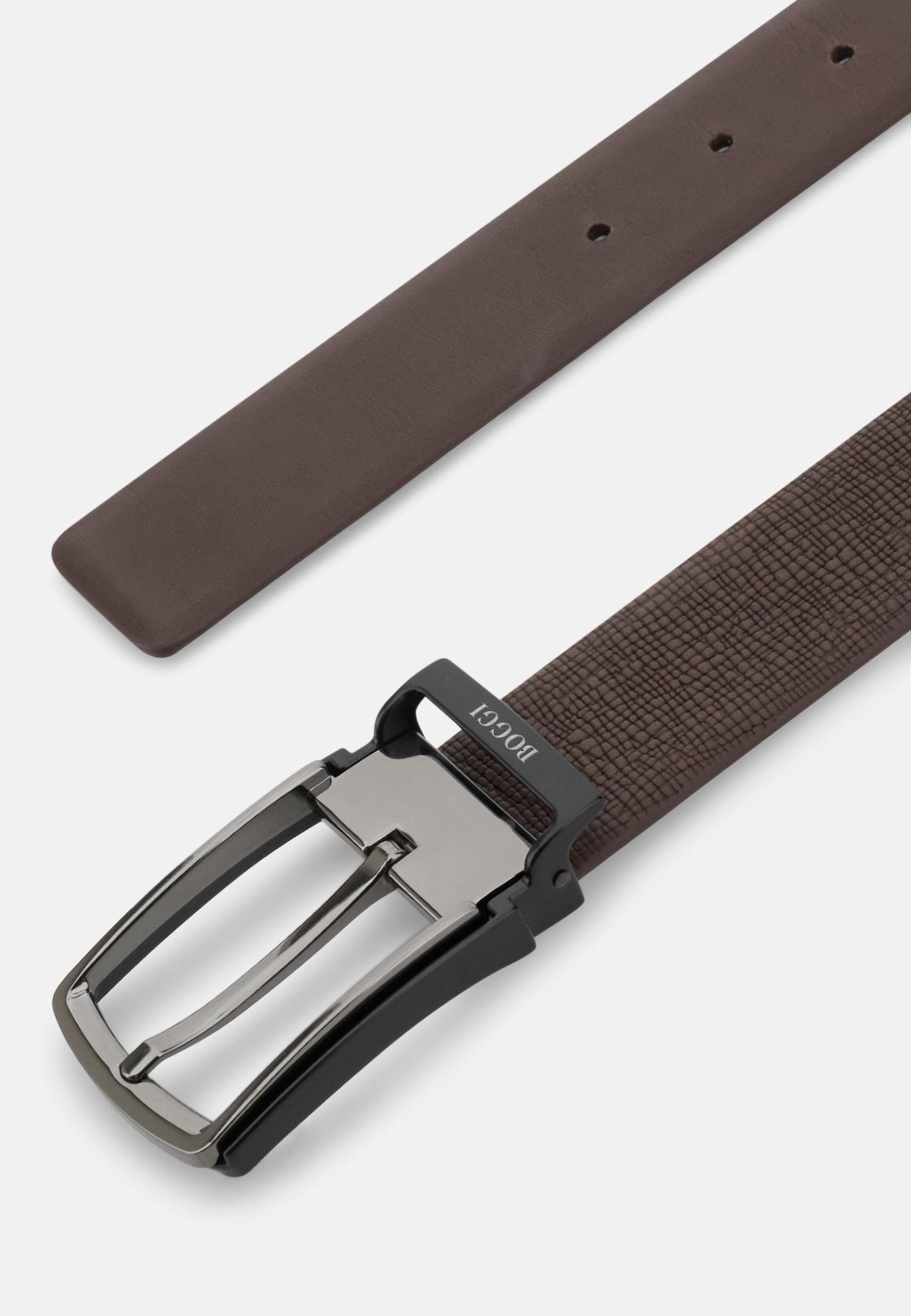 Reversible Leather Belt Brown, 3901_DKBR, medium