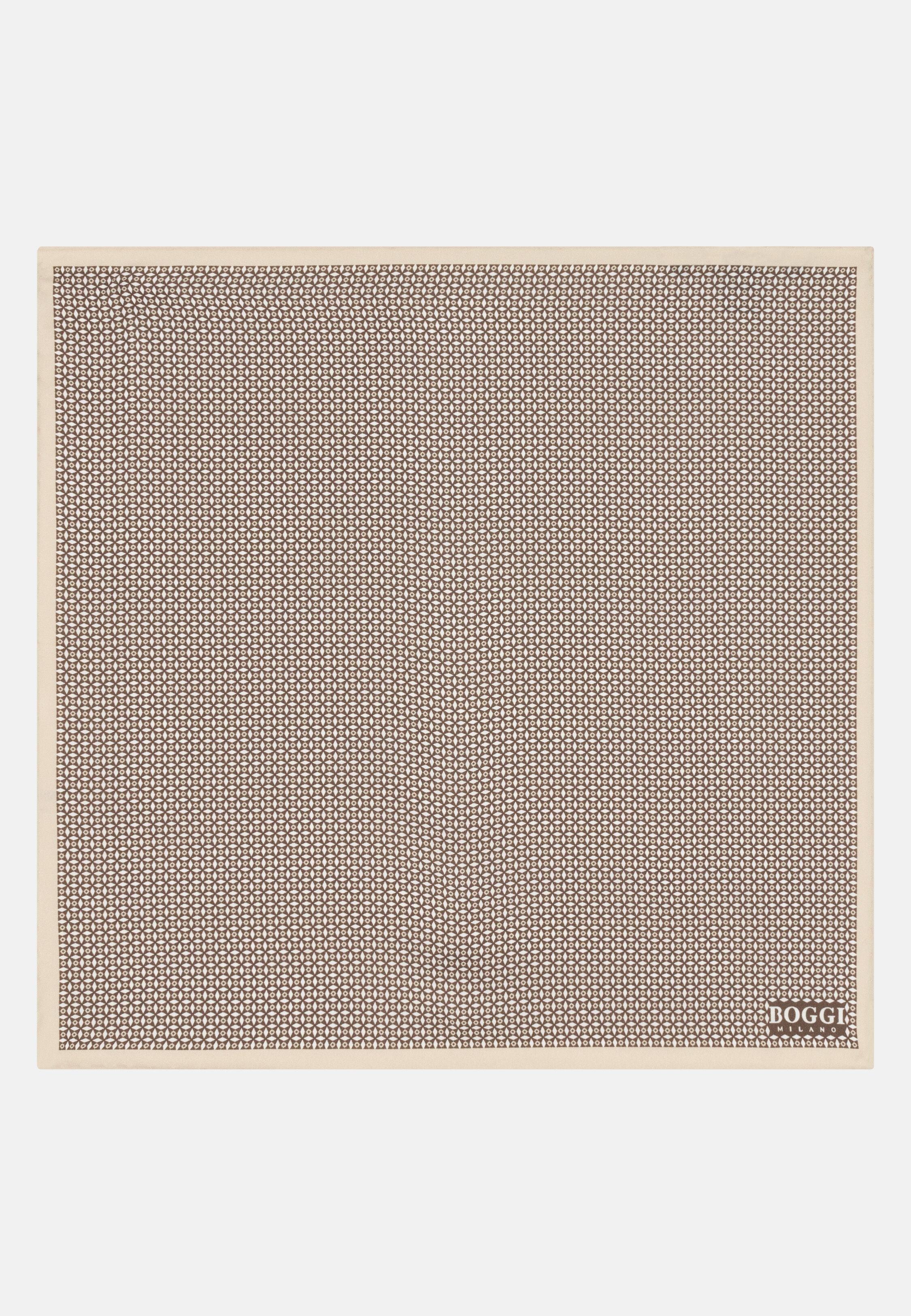 منديل جيب حرير بنقشة هندسية باللون الكريمي, 3901_CREA, large image number 0