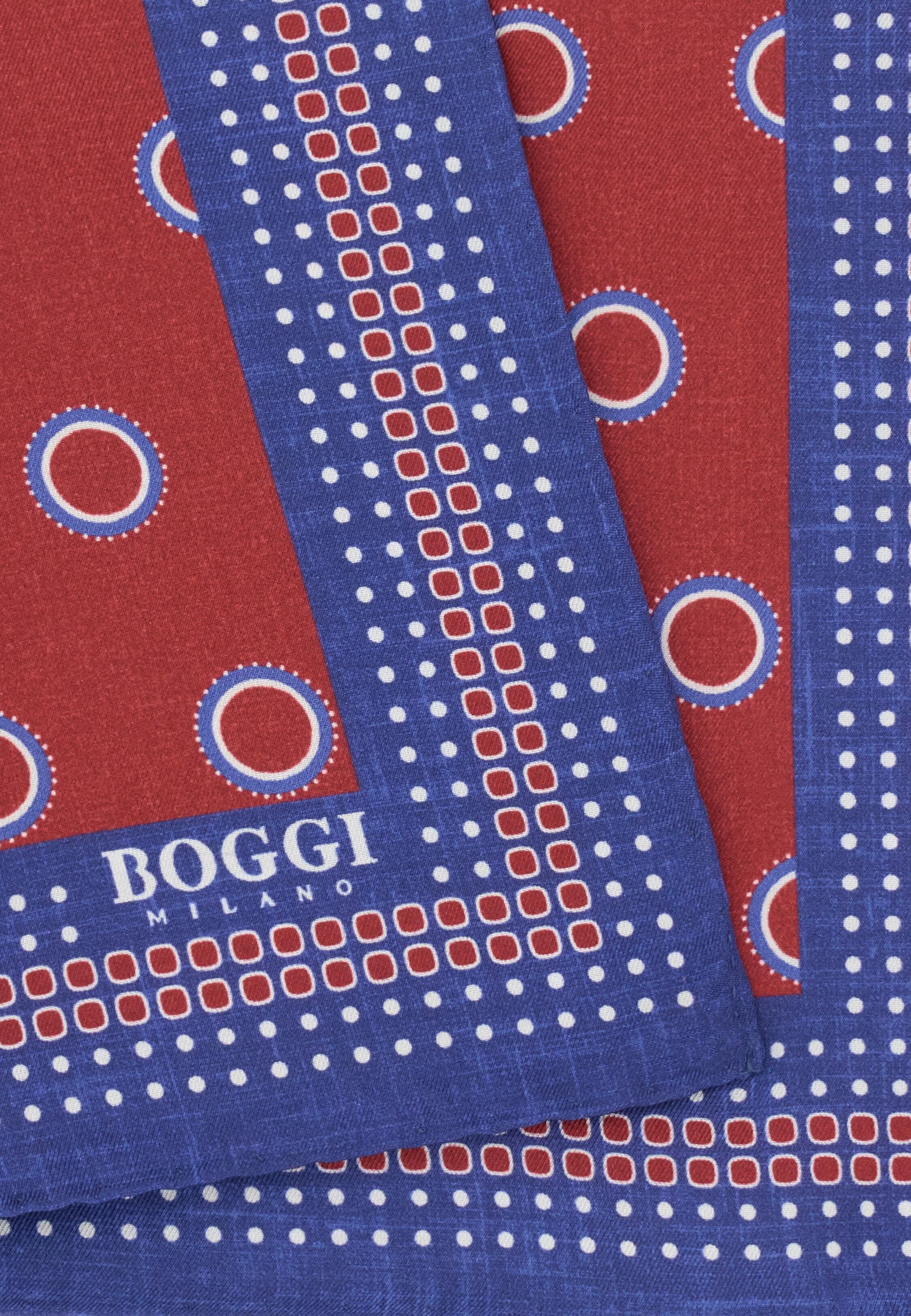 Silk Pocket Square With Medallions Pattern Burgundy, 3901_BURG, large image number 1