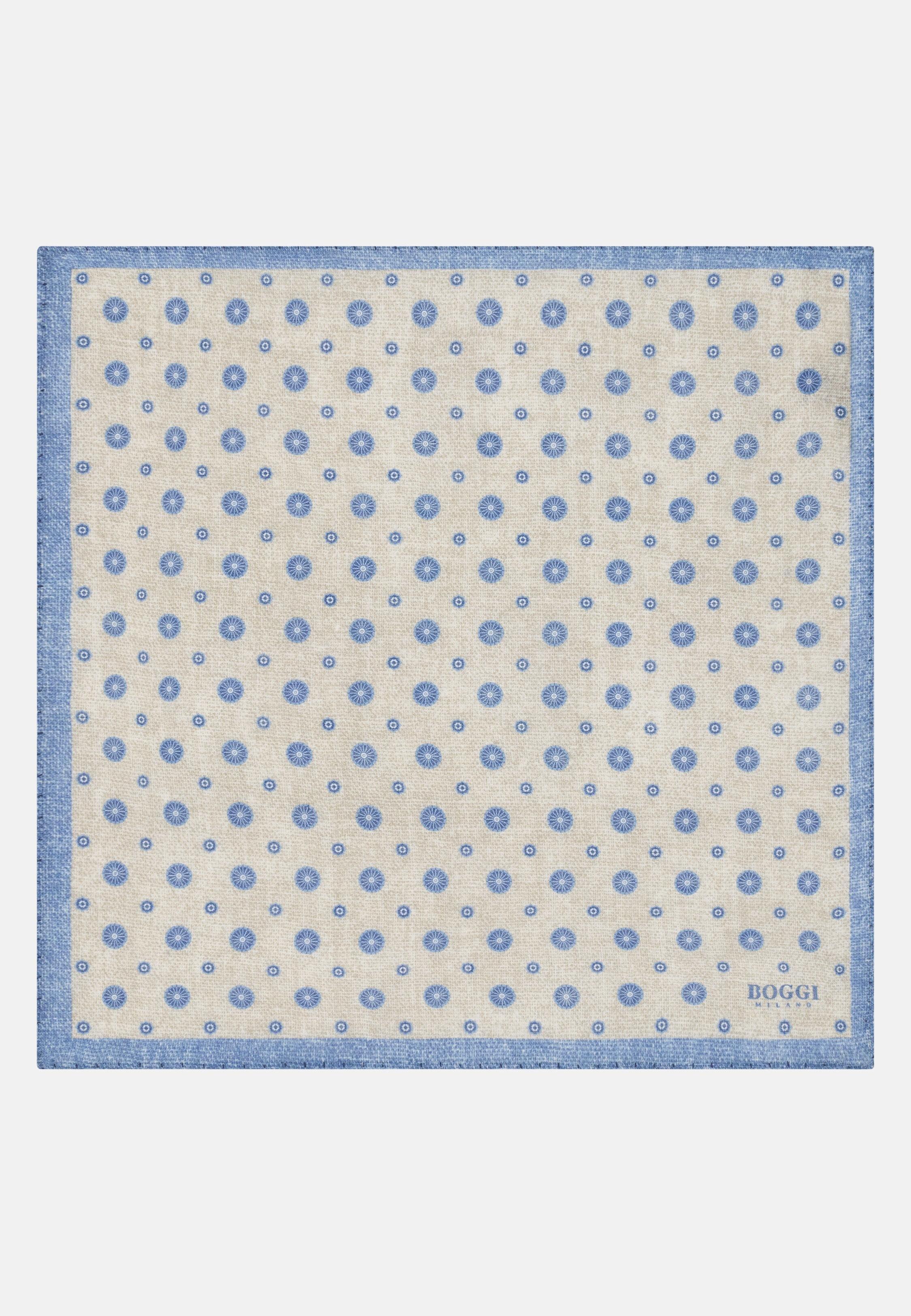 Medallion Linen Pocket Square Gcream, 3901_CREA, medium