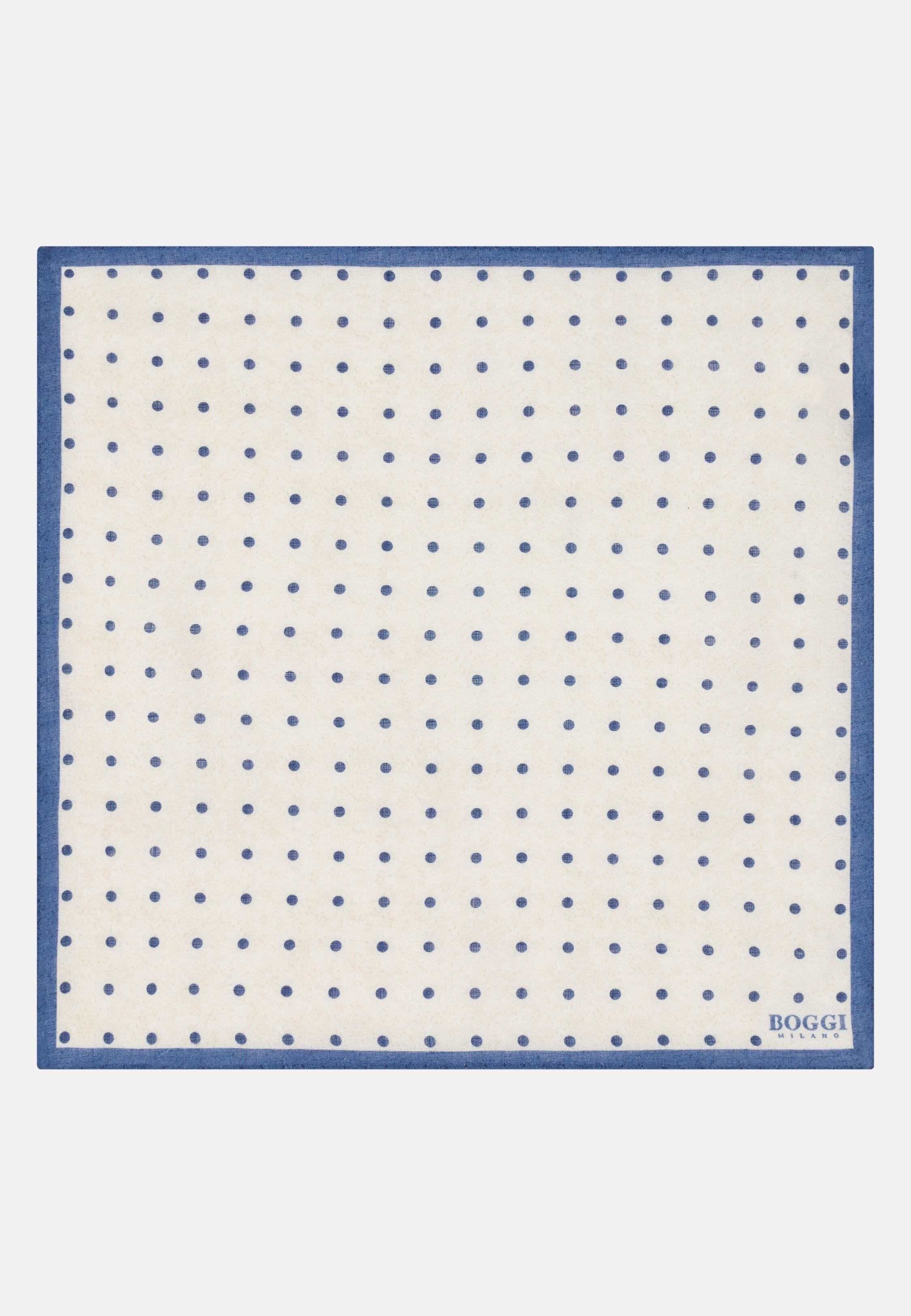 Polka Dot Linen Pocket Square Blue, 3901_BLUE, large image number 0