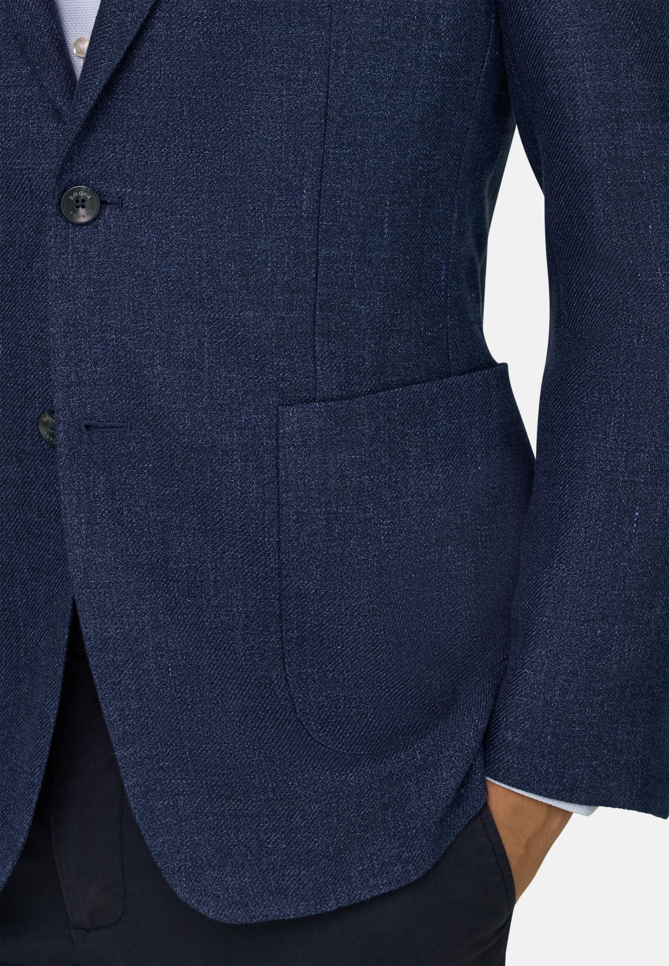 Wool, Linen And Silk Jacket Blue, 3901_BLUE, medium