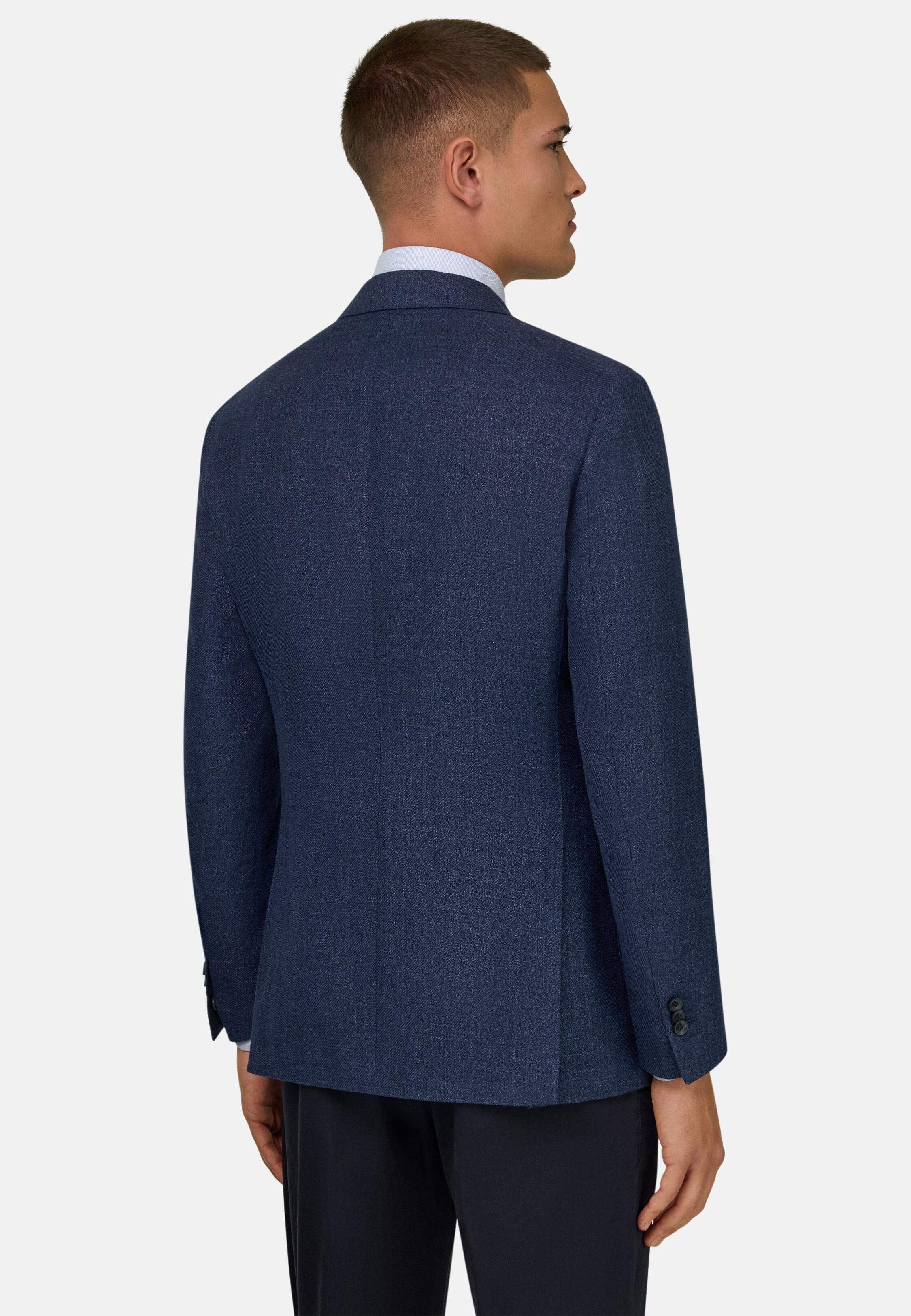 Wool, Linen and Silk Jacket Blue, Blue, large image number 4