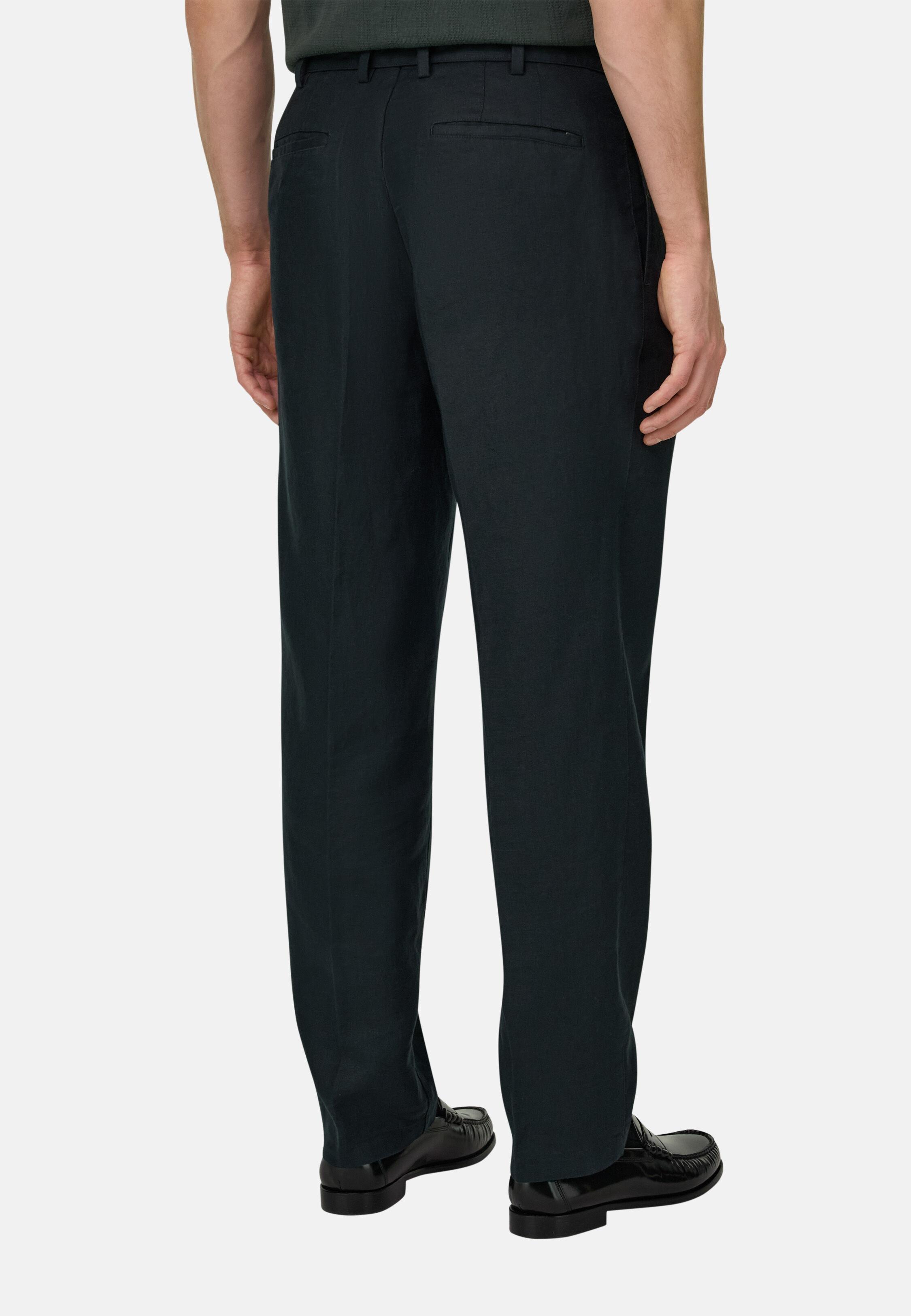 Linen Trousers Black, Black, large image number 2