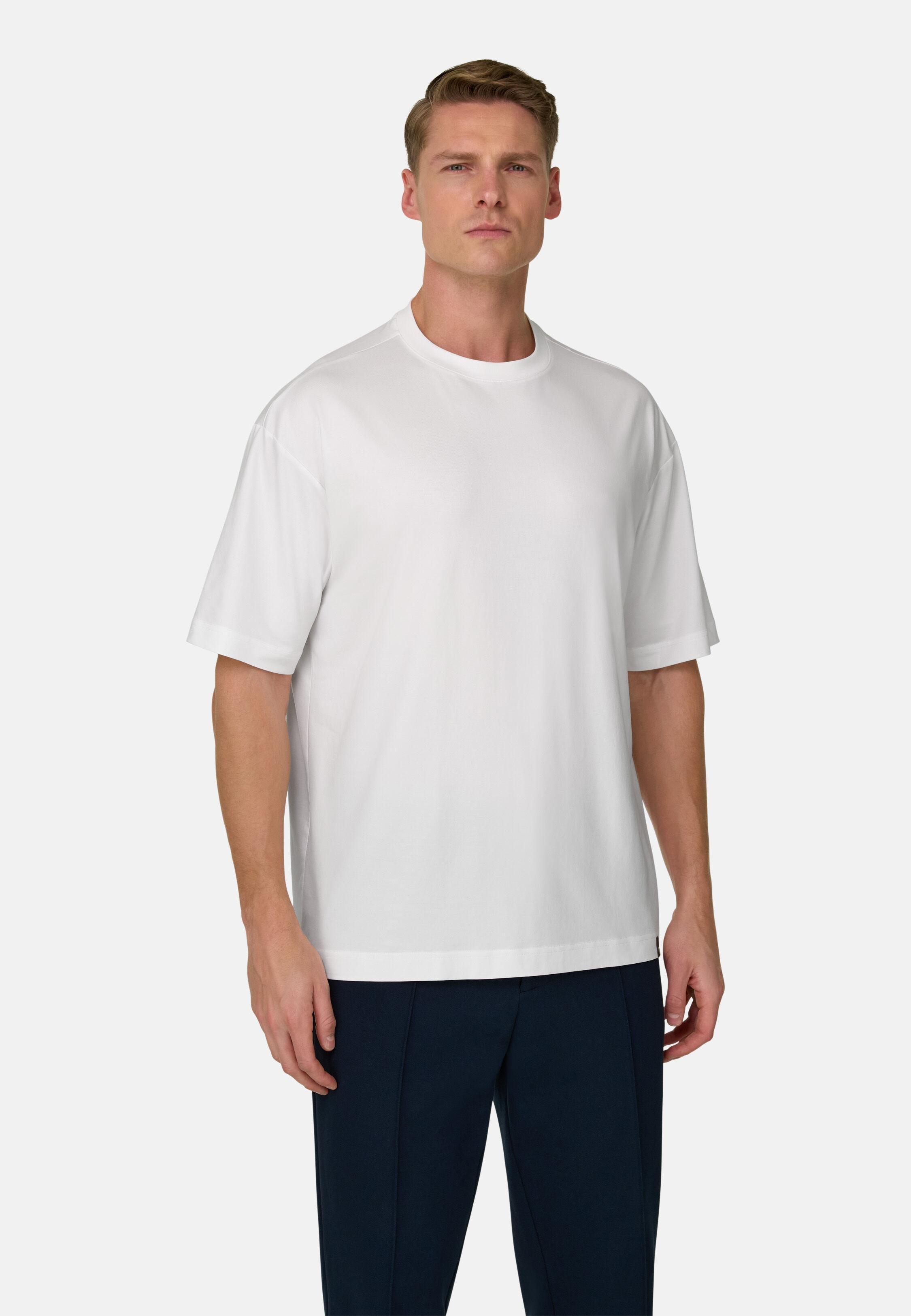 تيشيرت جيرسي عالي الأداء بخيط إس. كافيه أبيض, White, medium