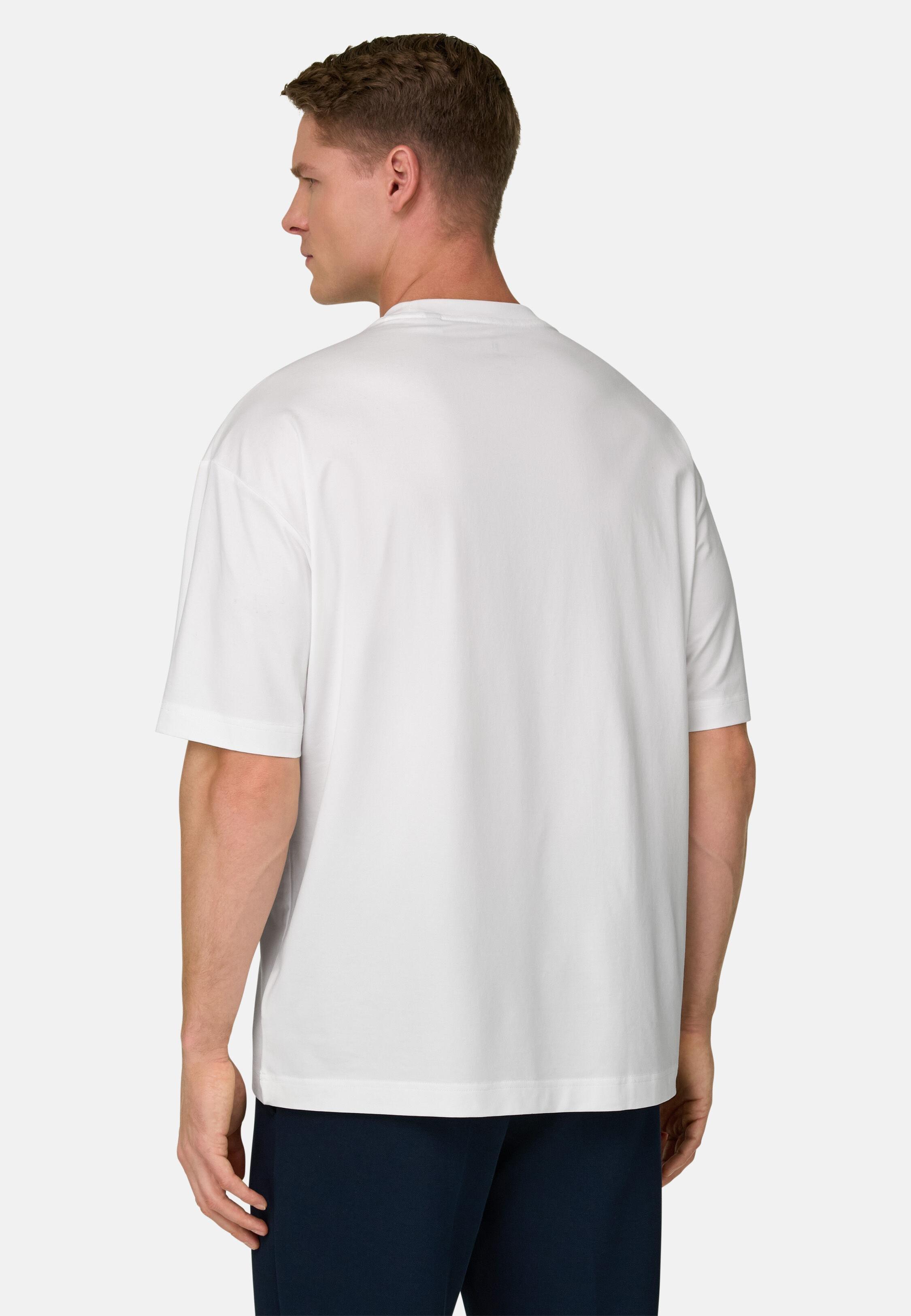 تيشيرت جيرسي عالي الأداء بخيط إس. كافيه أبيض, White, medium