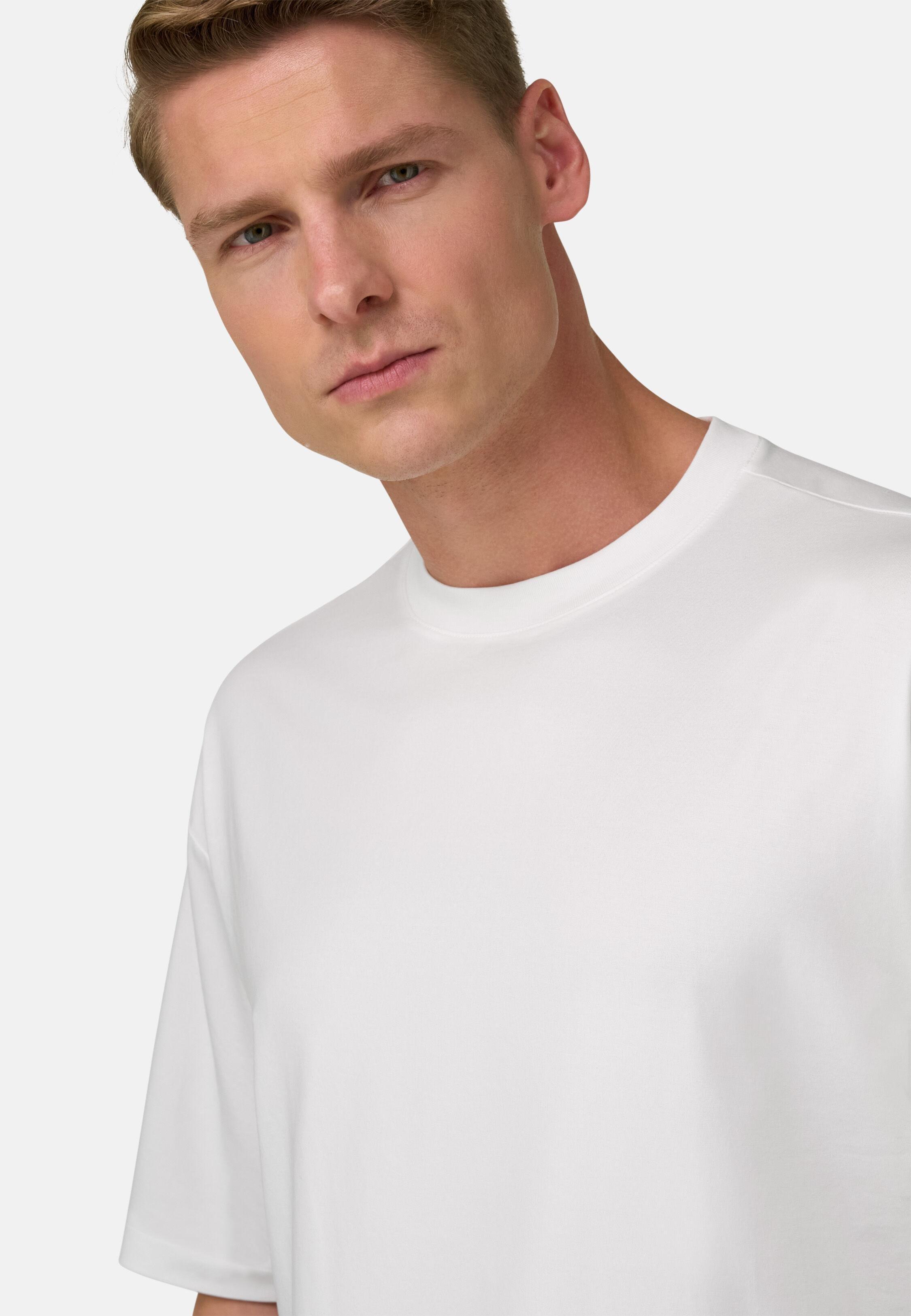 تيشيرت جيرسي عالي الأداء بخيط إس. كافيه أبيض, White, medium