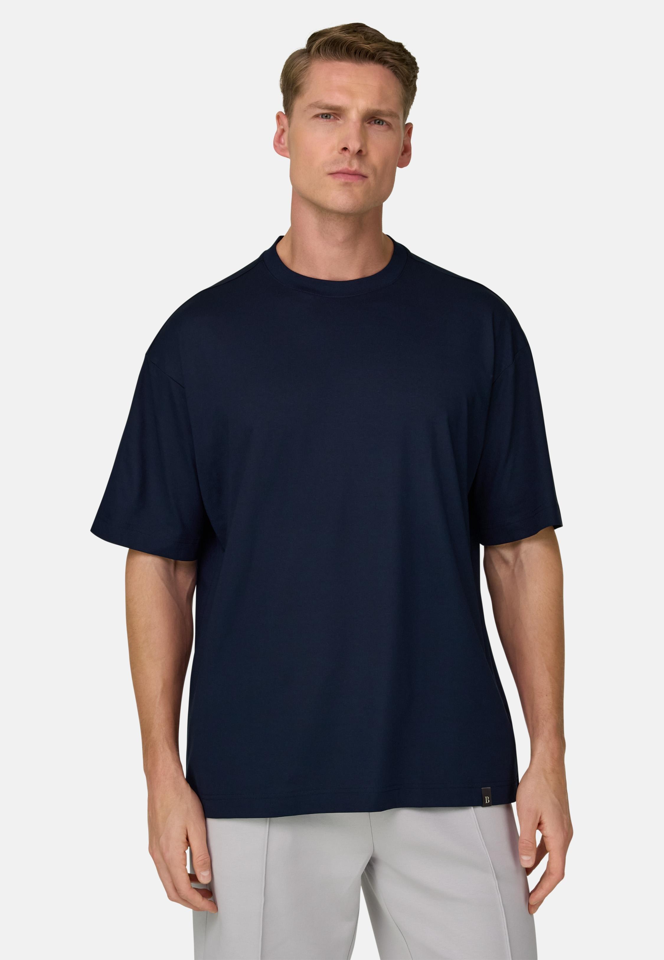 High-Performance Jersey T-Shirt With S. Cafe Yarn Blue, Navy blue, large image number 0