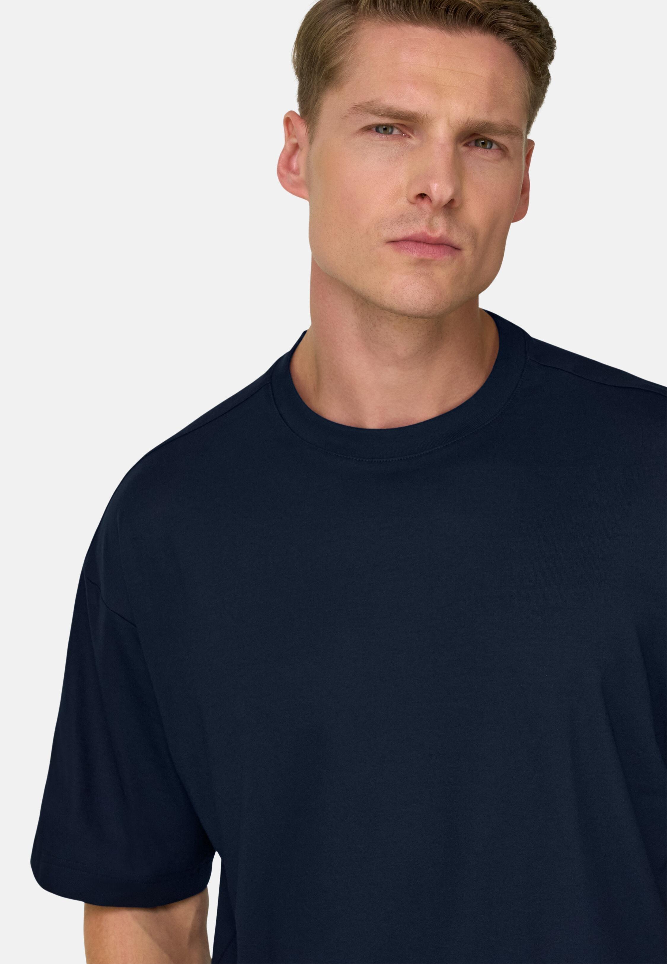 High-Performance Jersey T-Shirt With S. Cafe Yarn Blue, 3901_NAVY, medium