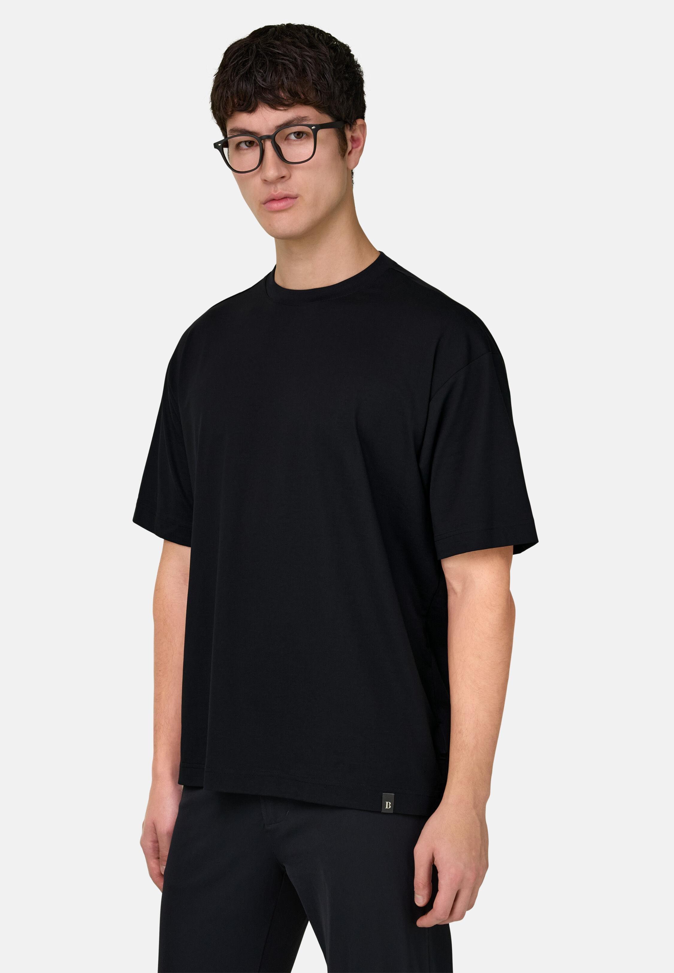 تيشيرت جيرسي عالي الأداء بخيط إس. كافيه أسود, Black, medium