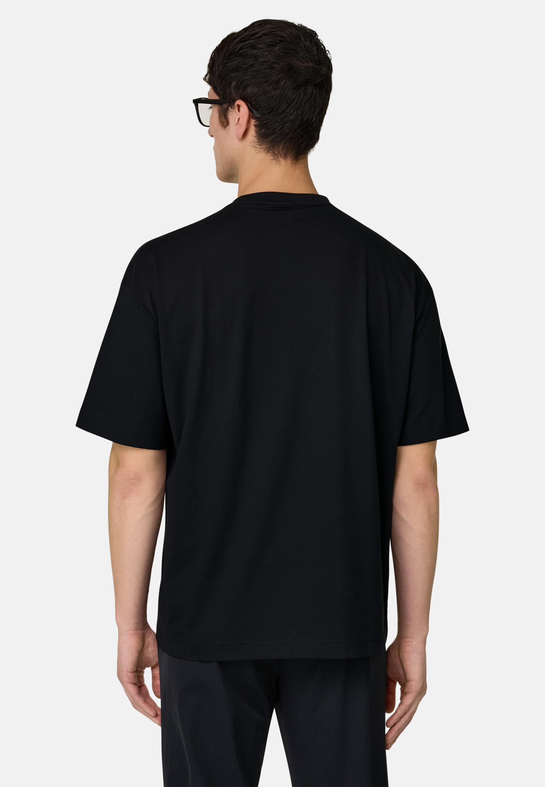 High-Performance Jersey T-Shirt With S. Cafe Yarn Black, Black, large image number 1