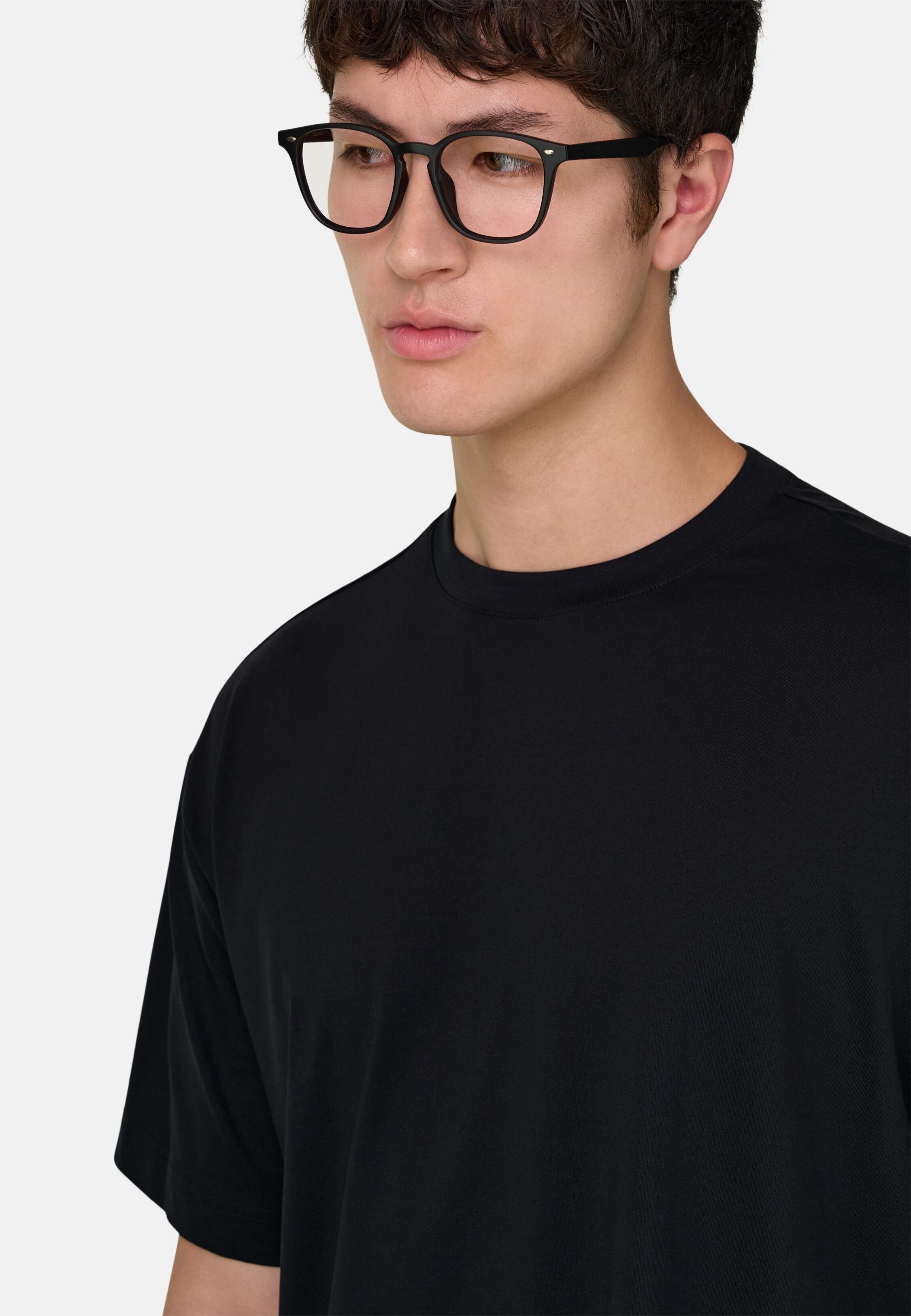 تيشيرت جيرسي عالي الأداء بخيط إس. كافيه أسود, Black, medium