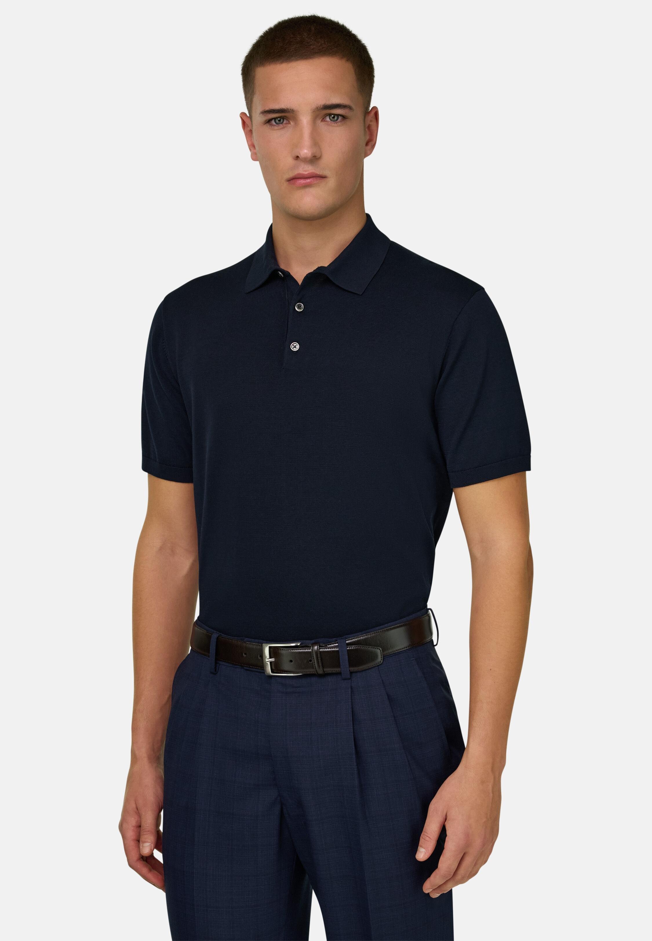 تيشيرت تريكو كحلي, Navy blue, medium