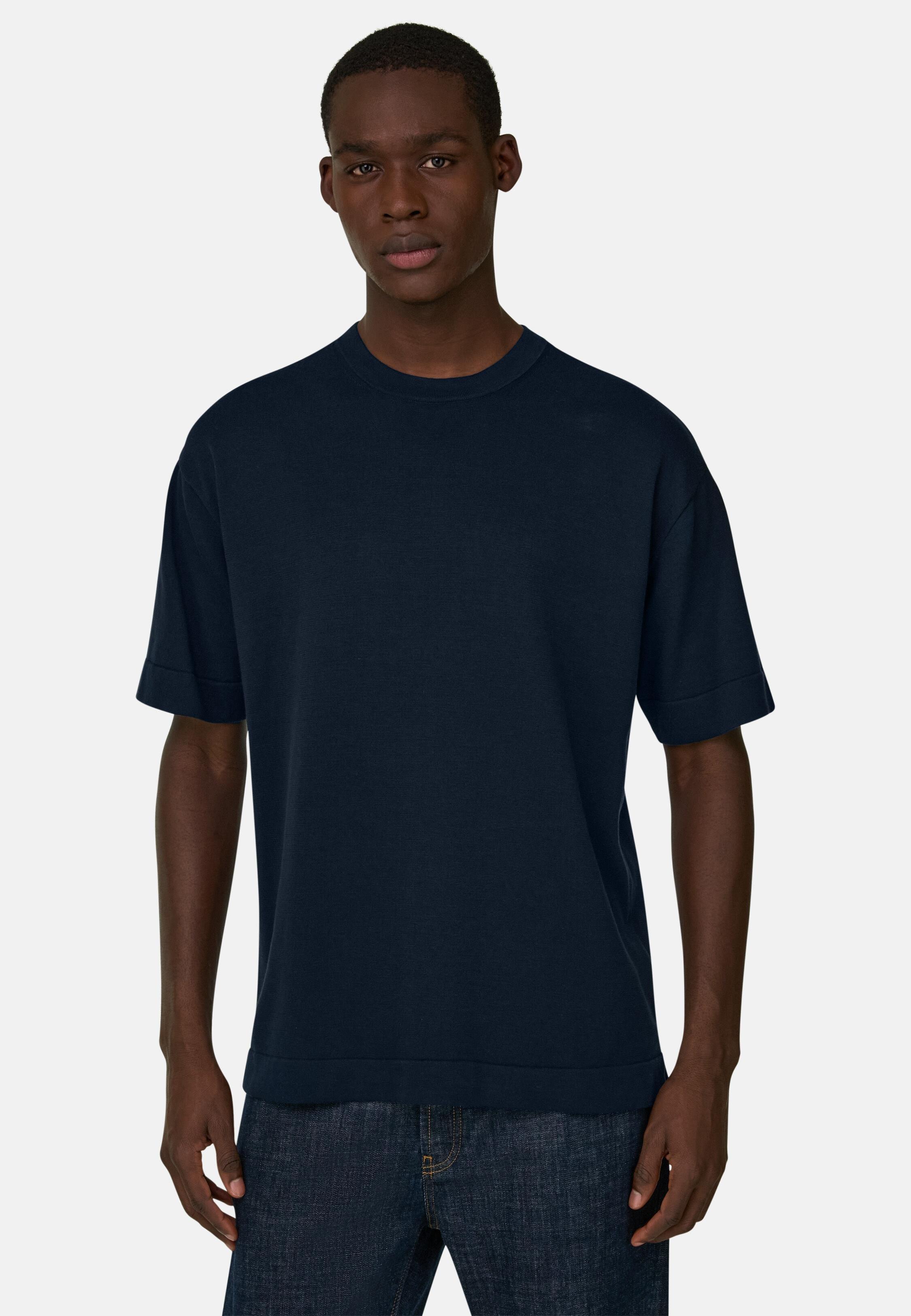 تيشيرت تريكو كحلي, Navy blue, medium