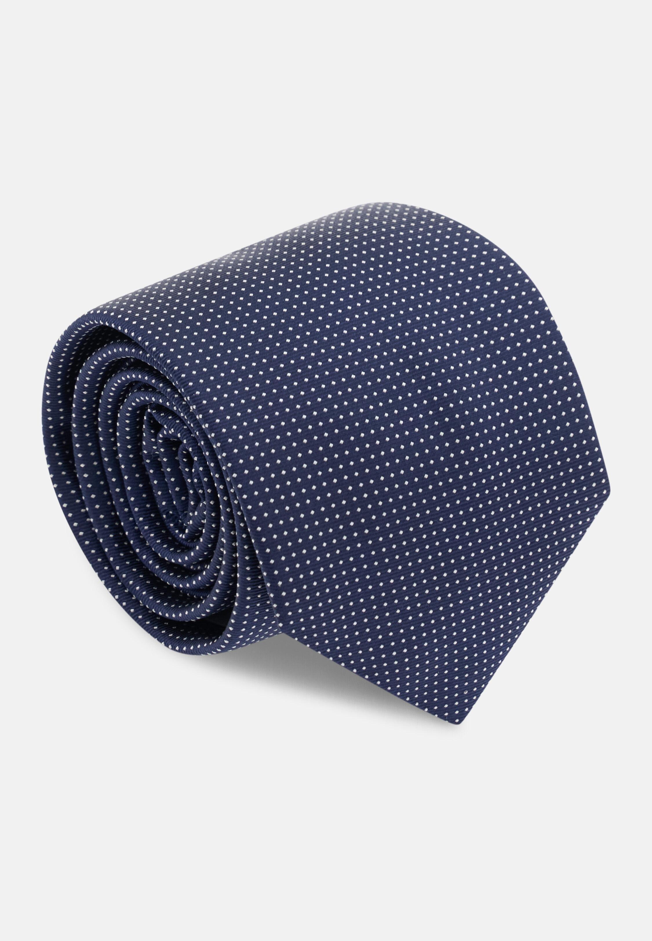 Polka Dot Silk Tie Navy, 3901_NAVY, medium