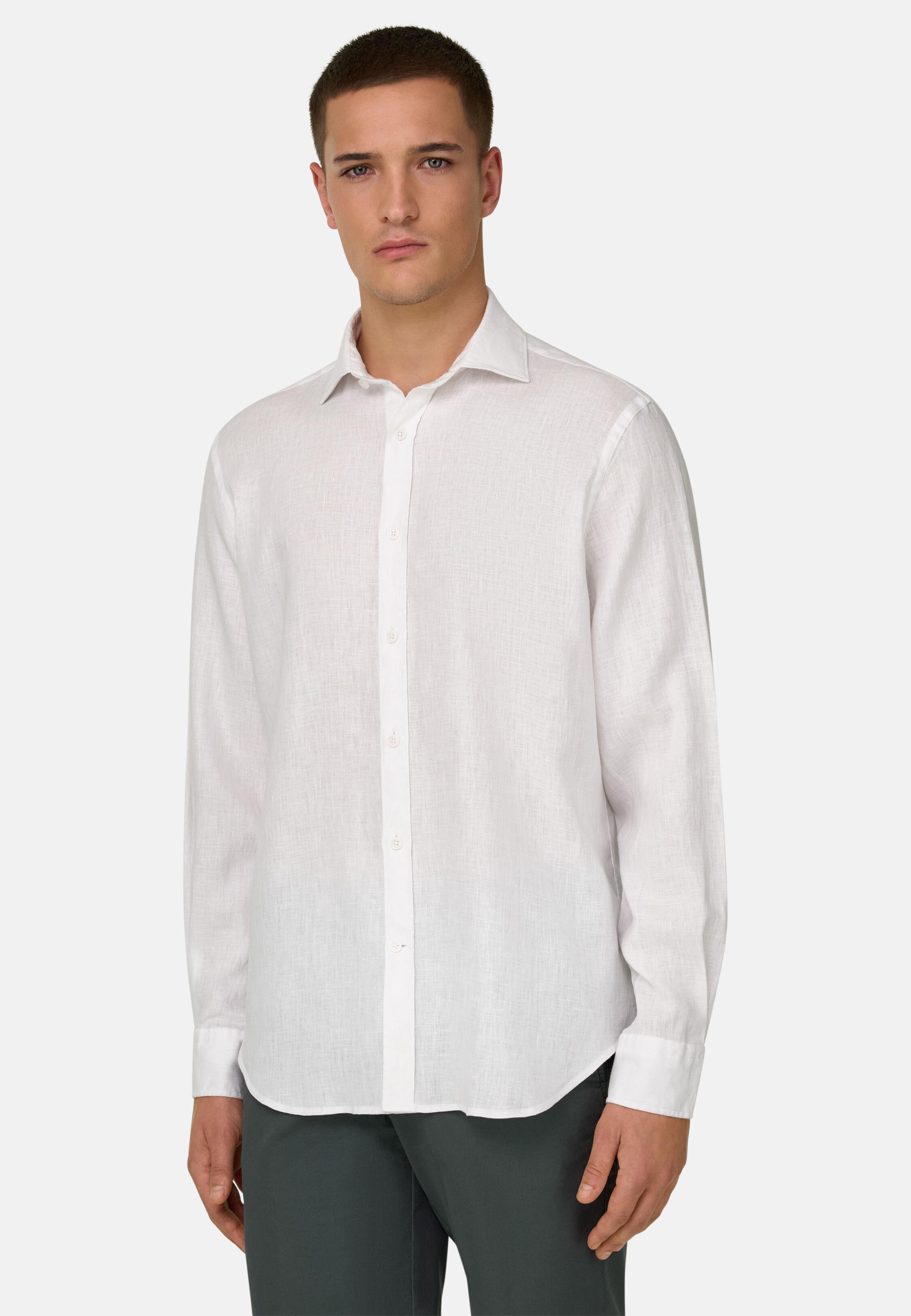 Regular Fit Linen Shirt, White, large image number 0