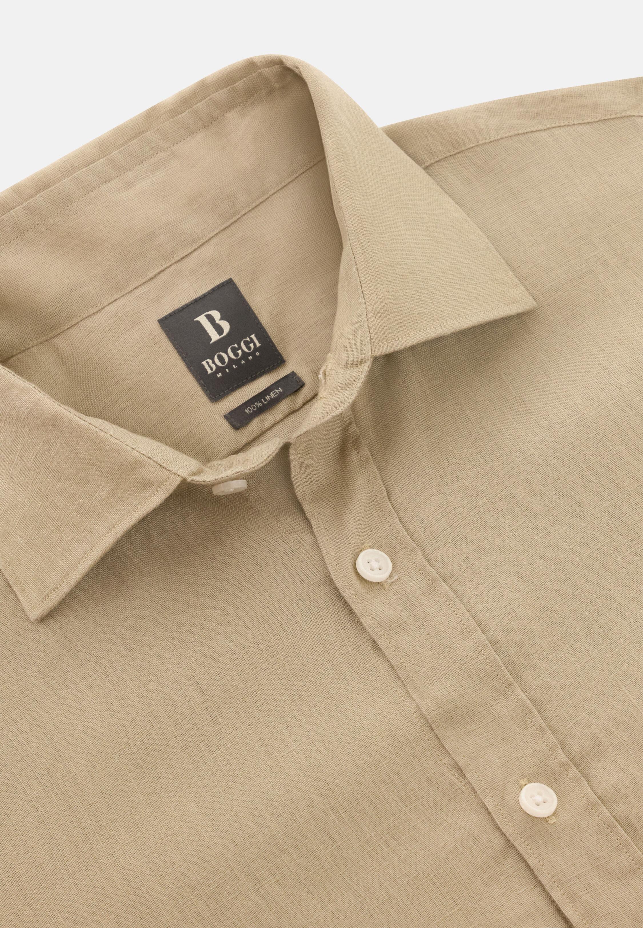 Regular Fit Linen Shirt, Sand, large image number 3