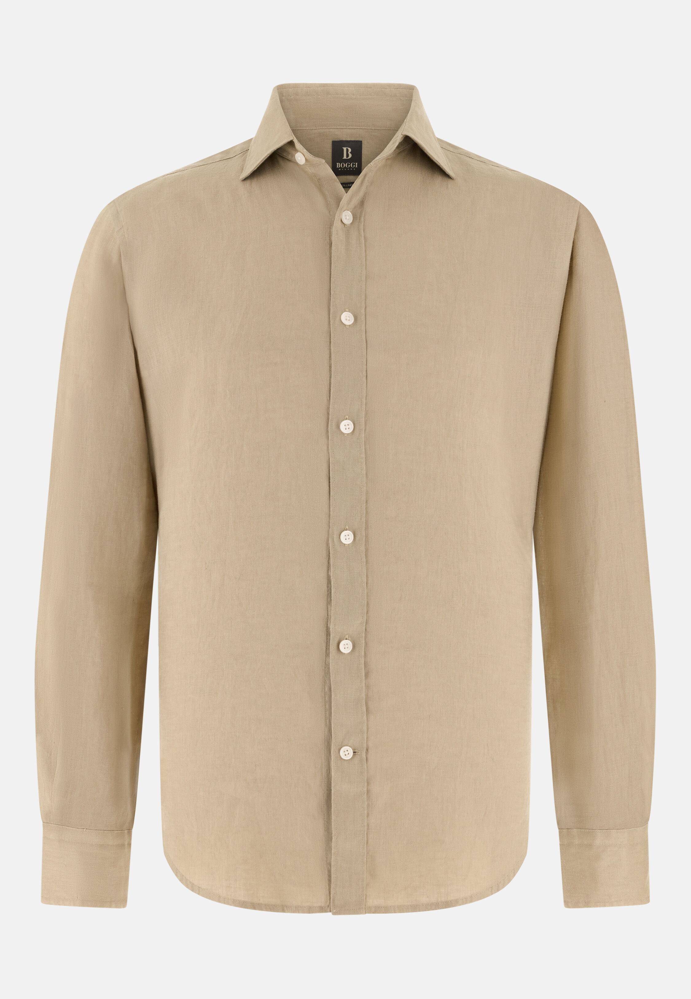 Regular Fit Linen Shirt, Sand, large image number 4